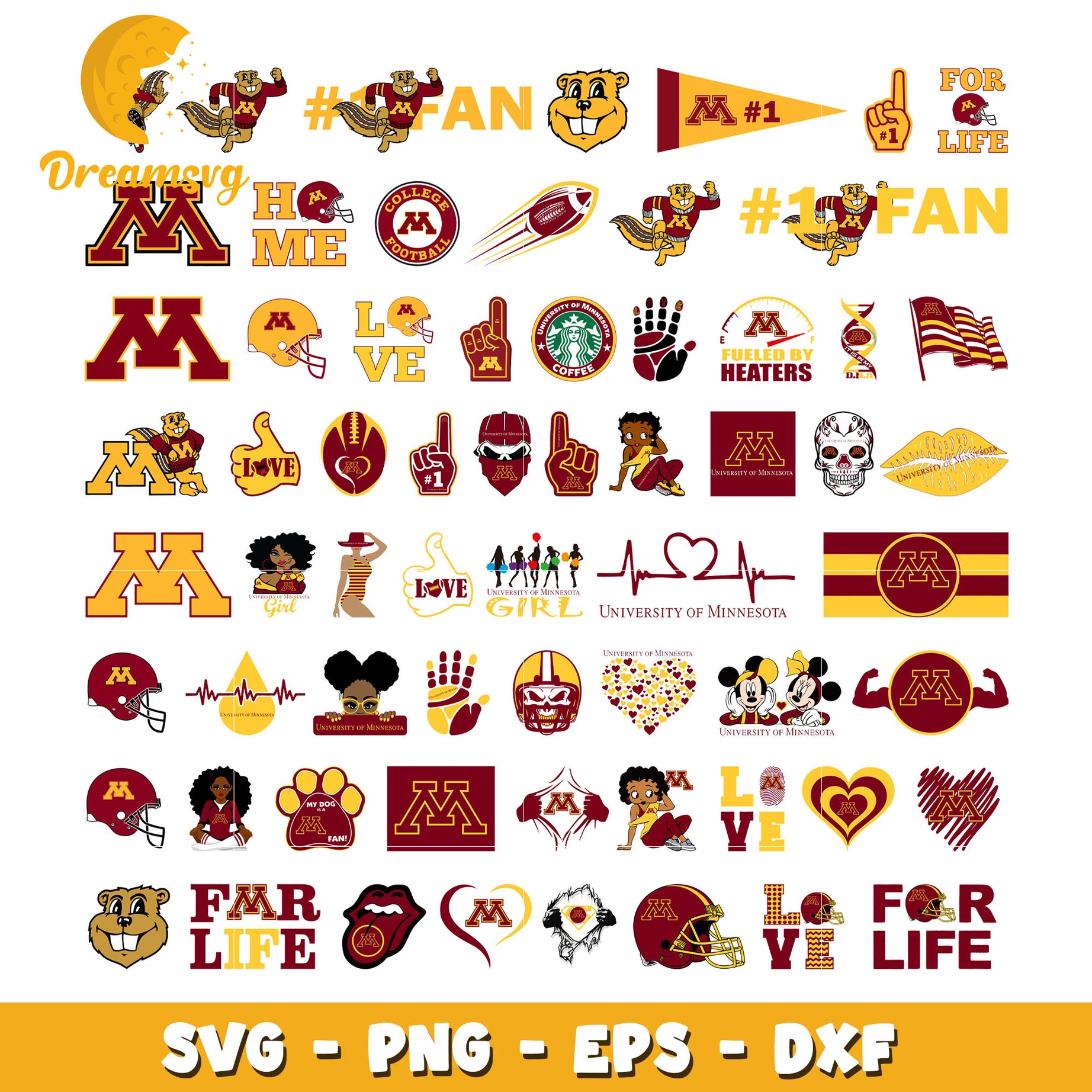 Minnesota golden gophers logo bundle svg, minnesota golden gophers football​ svg