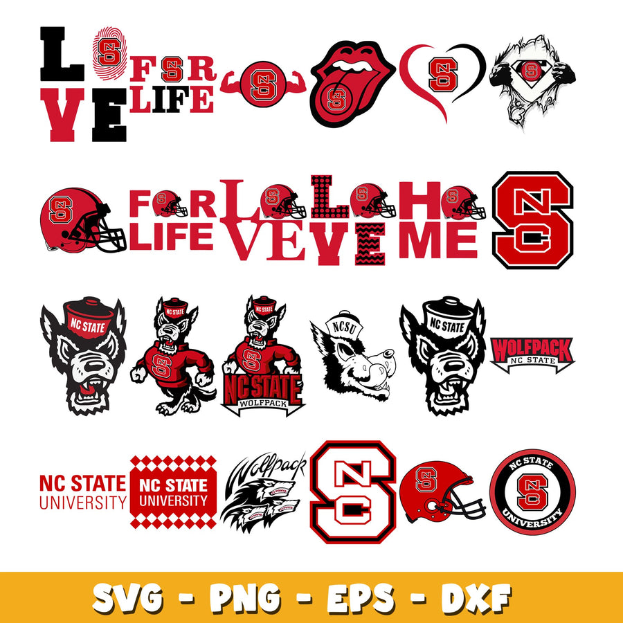 NC State  love Bundle svg, NC State  logo svg, ncaa svg 