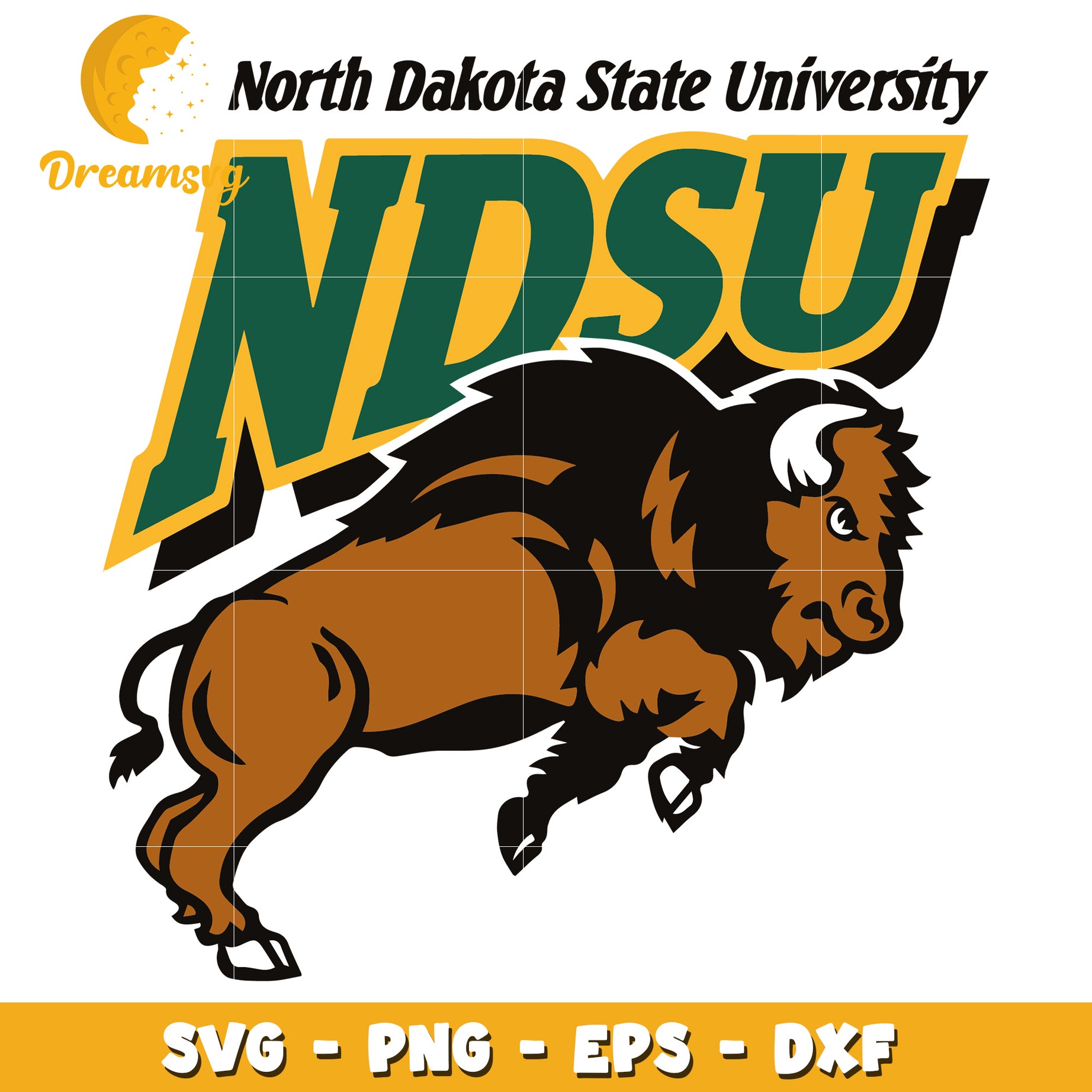 NDSU Bison SVG PNG EPS DXF Files