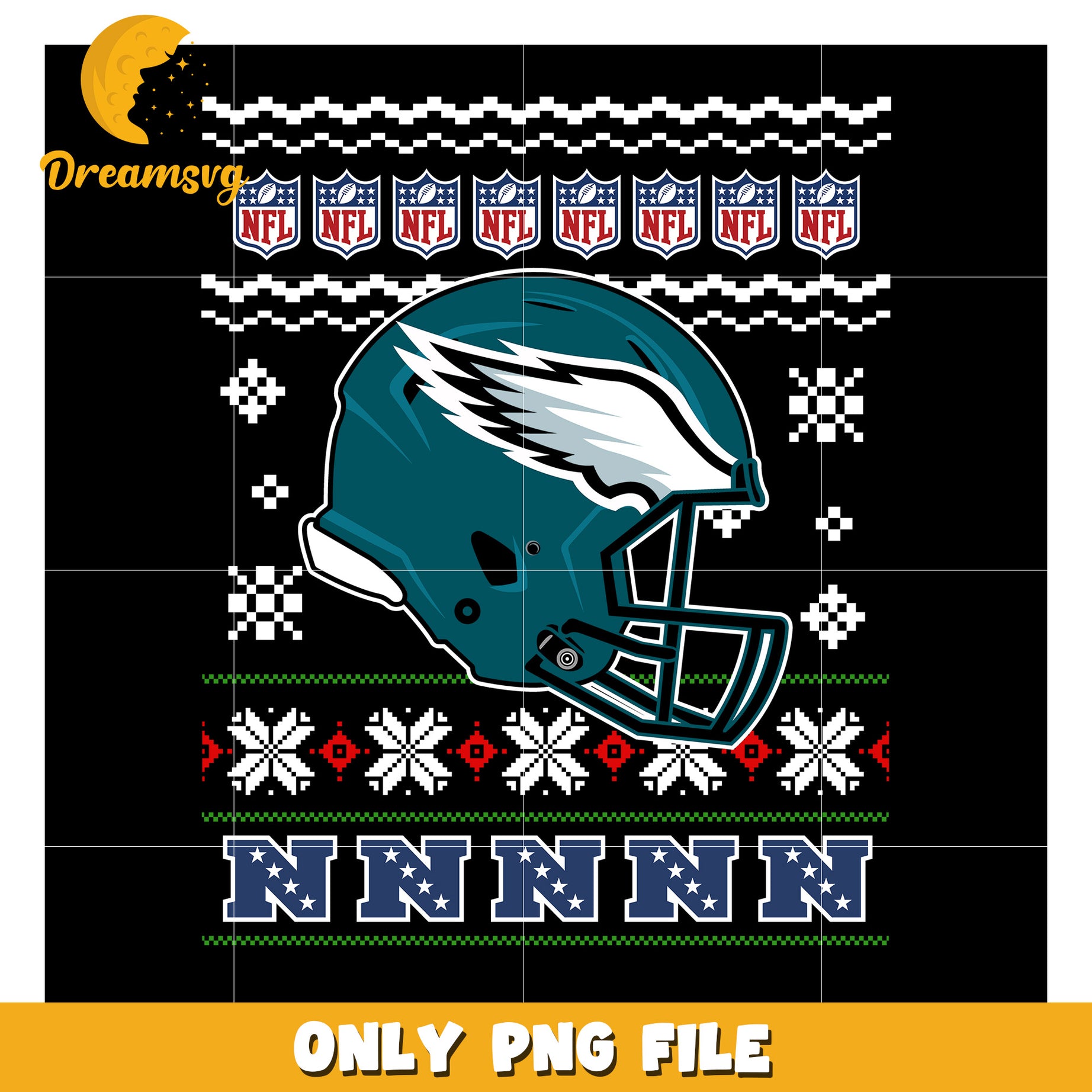 NFL Eagles Christmas Sweater PNG File Design