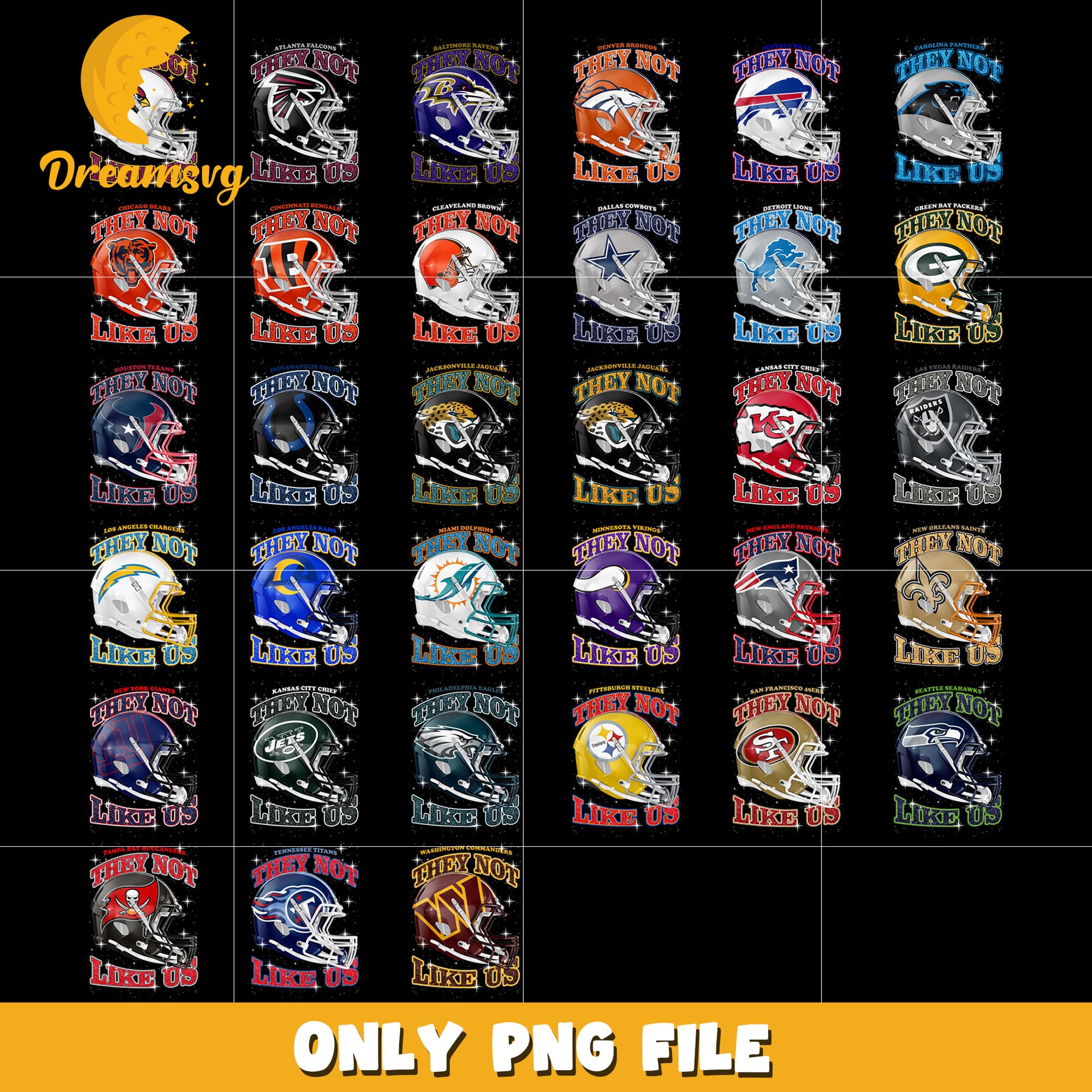 Logo nfl they not like us bundle png, helmet png, nfl png