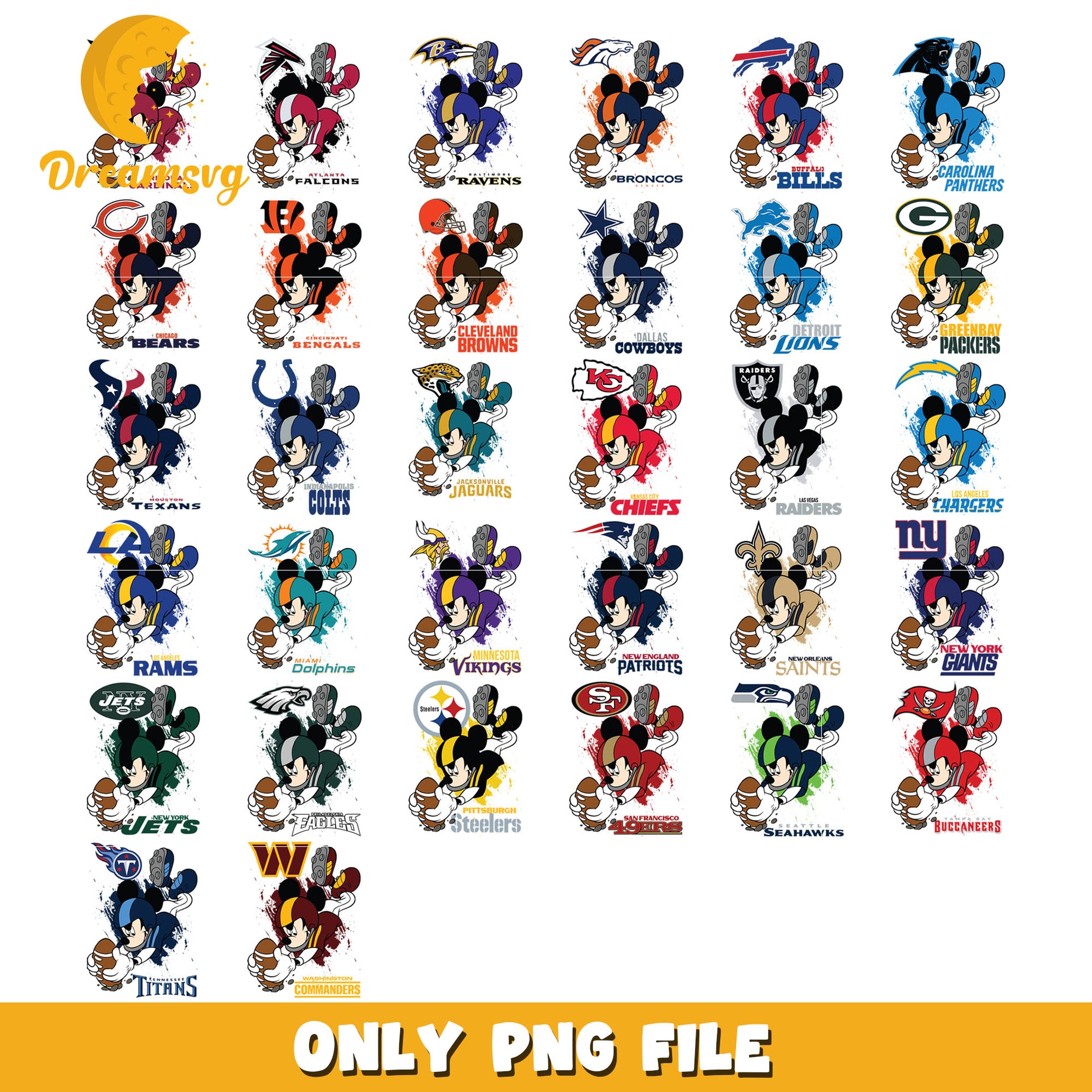 Logo nfl mickey touch down png, mickey mouse png, nfl png