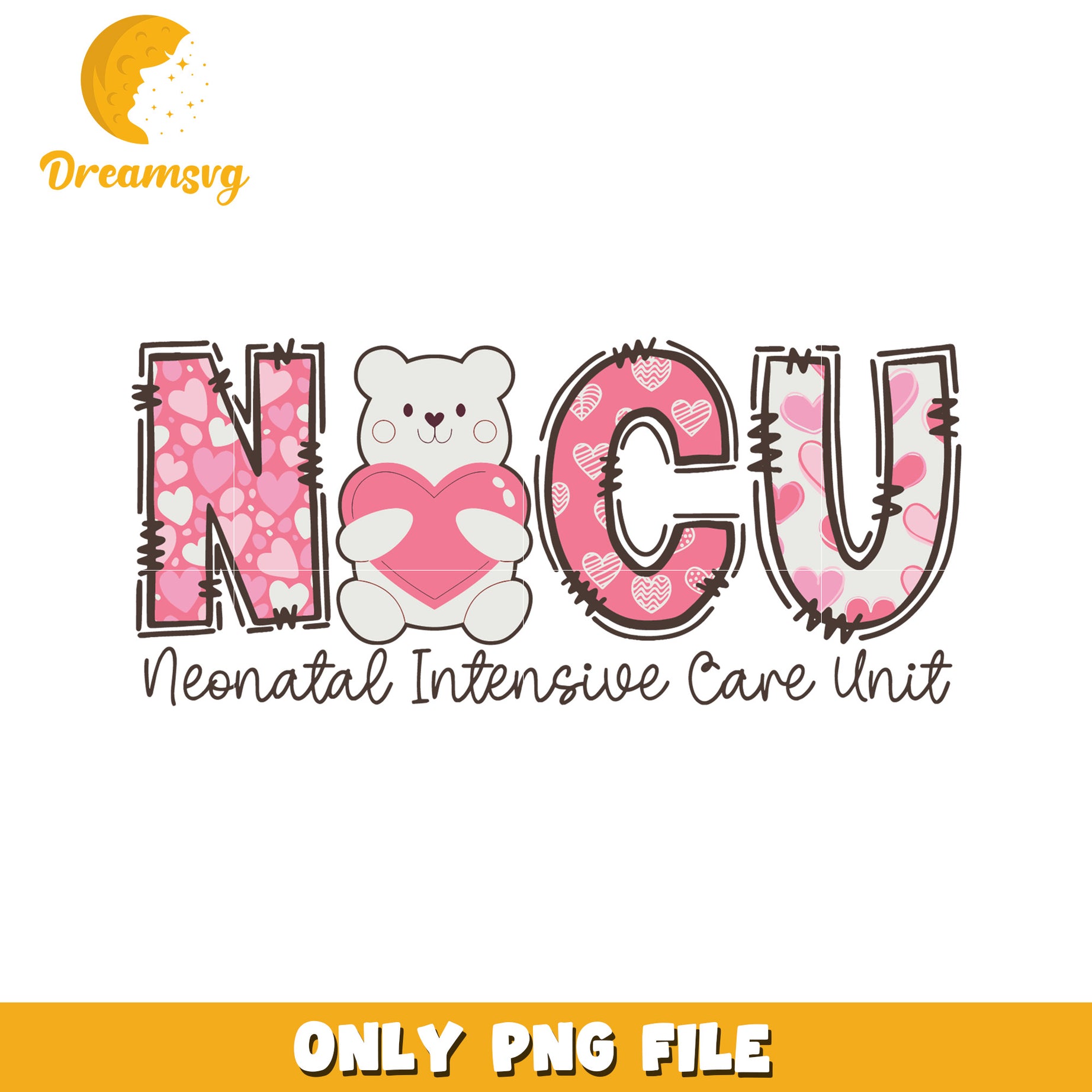 NICU PNG Cute Bear Design