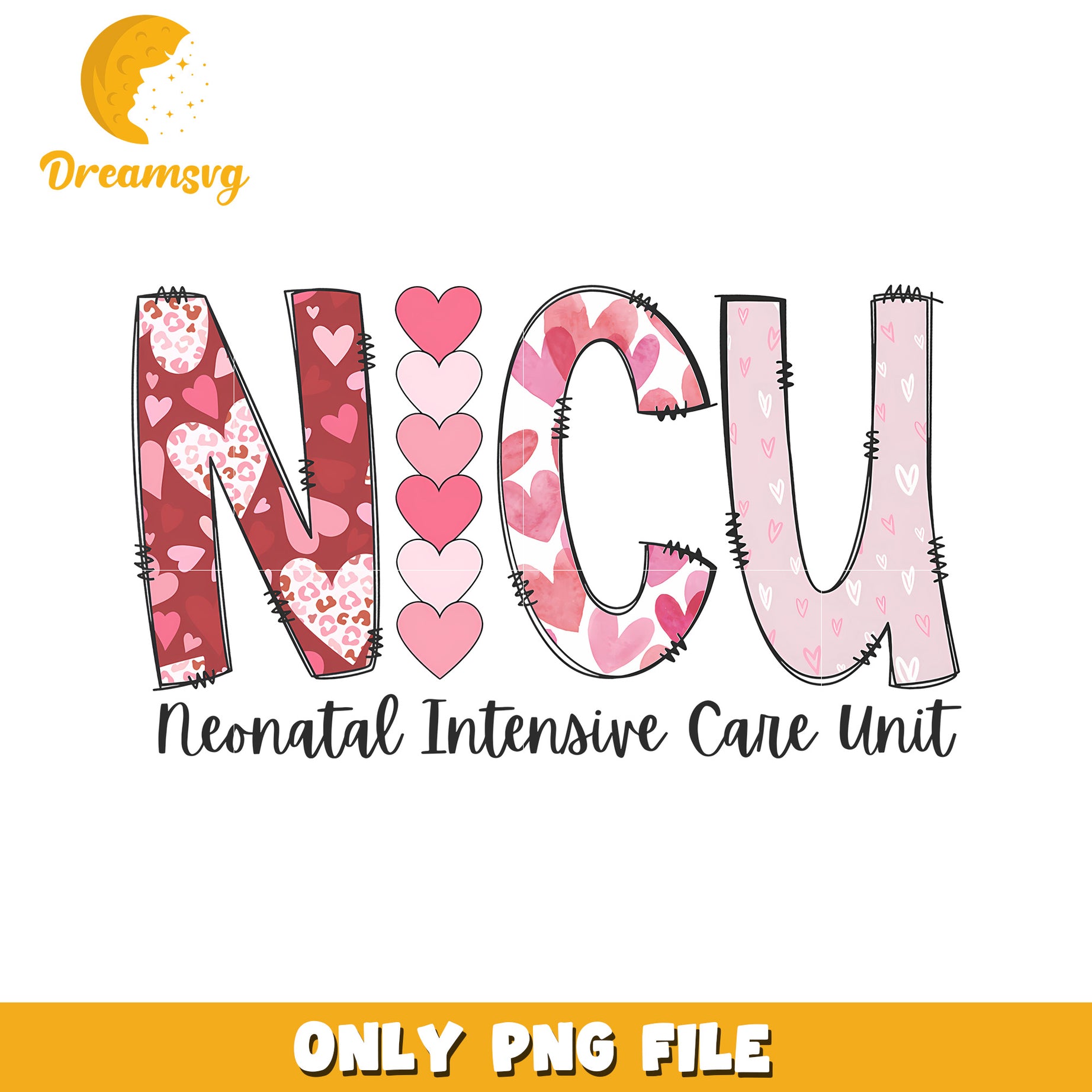 NICU Valentines PNG Design