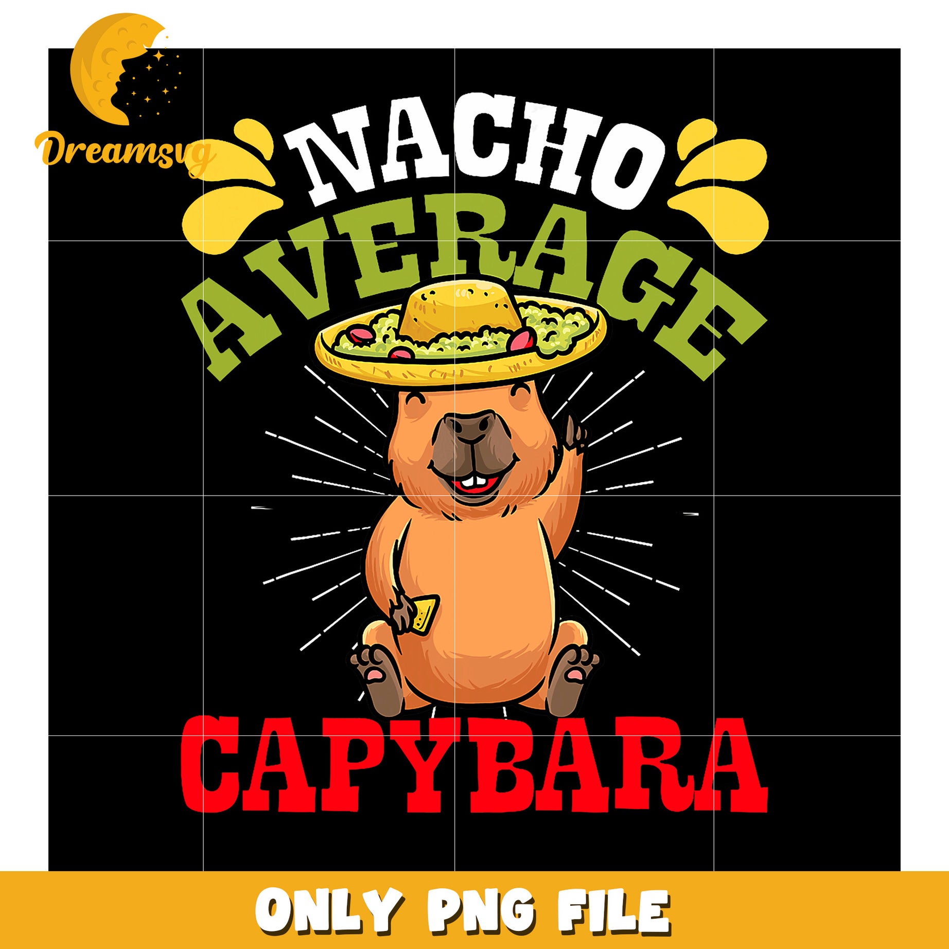 Nacho Average Capybara PNG Design