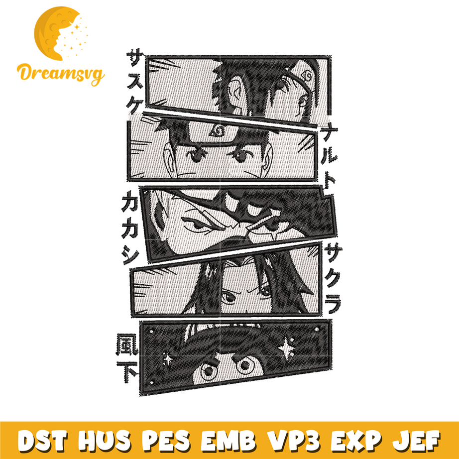 Naruto anime embroidery design