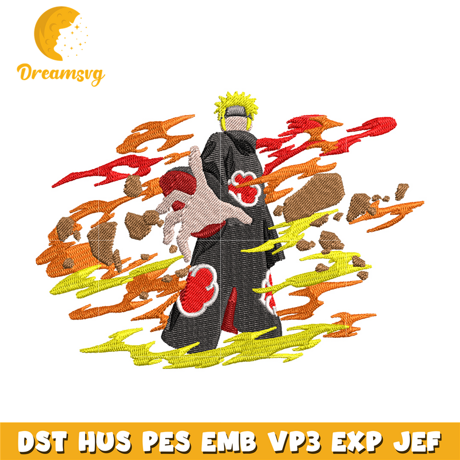 Naruto fire embroidery design