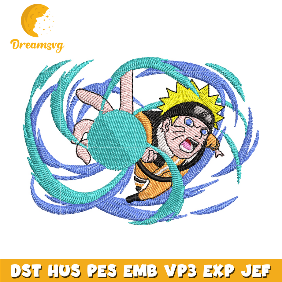 Naruto power embroidery design