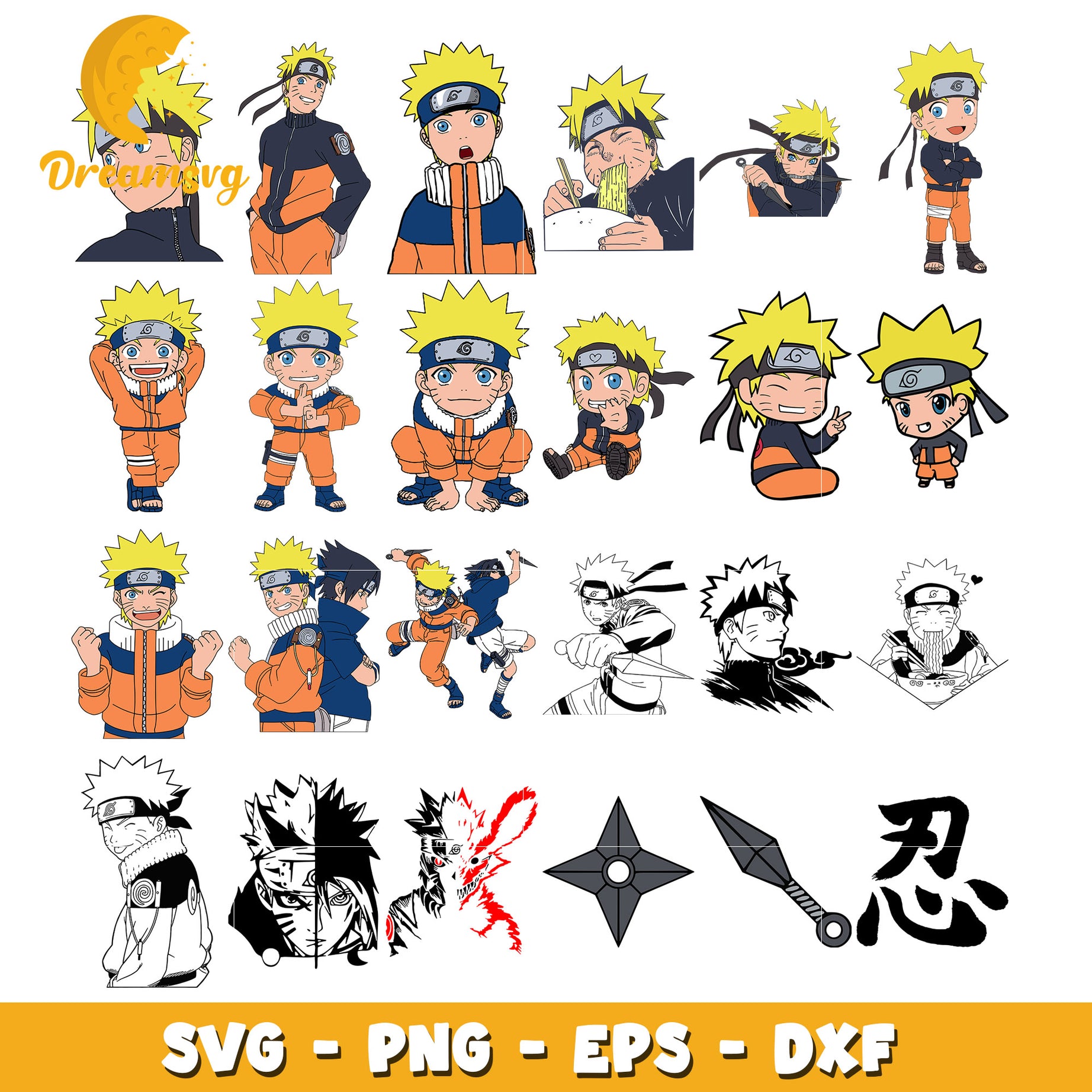 Anime naruto bundle design svg, naruto character​ svg, anime svg