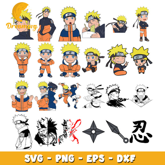 Anime naruto bundle design svg, naruto character​ svg, anime svg