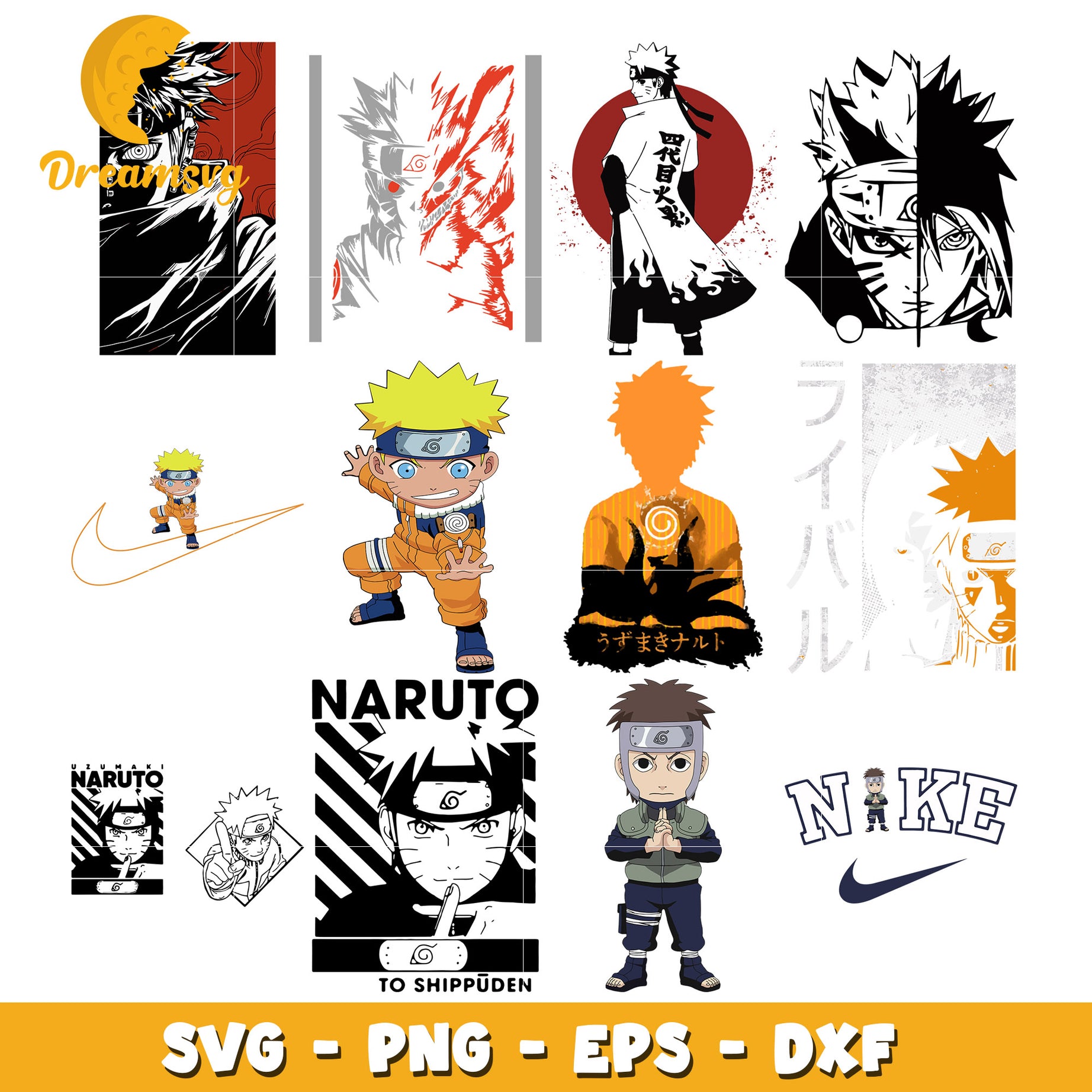 Naruto half face design bundle svg, naruto face​ svg, naruto svg