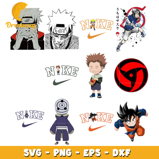 Naruto characters kawai bundle svg, Naruto shippuden characters svg