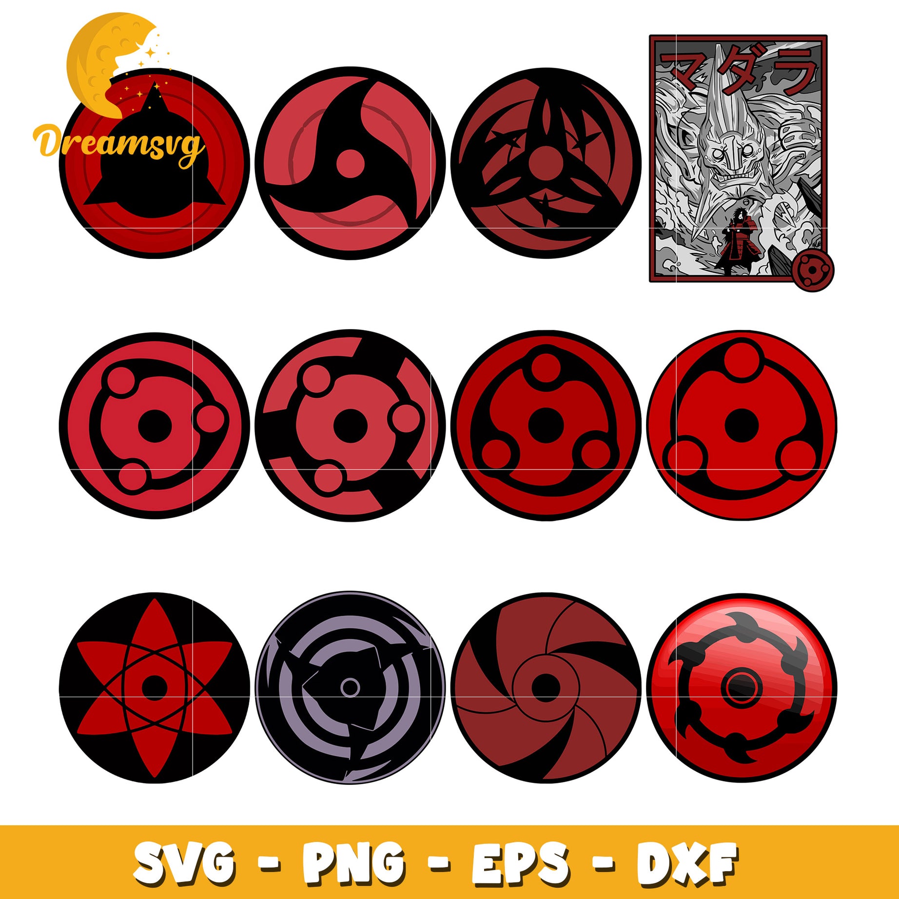 Mangekyou sharingan bundle svg, sharingan of naruto​ svg, Naruto svg