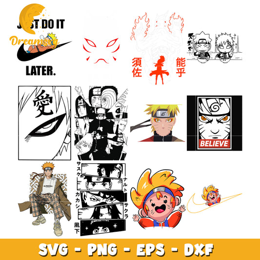 Naruto just do it later bundle svg, naruto shippuden filler list svg