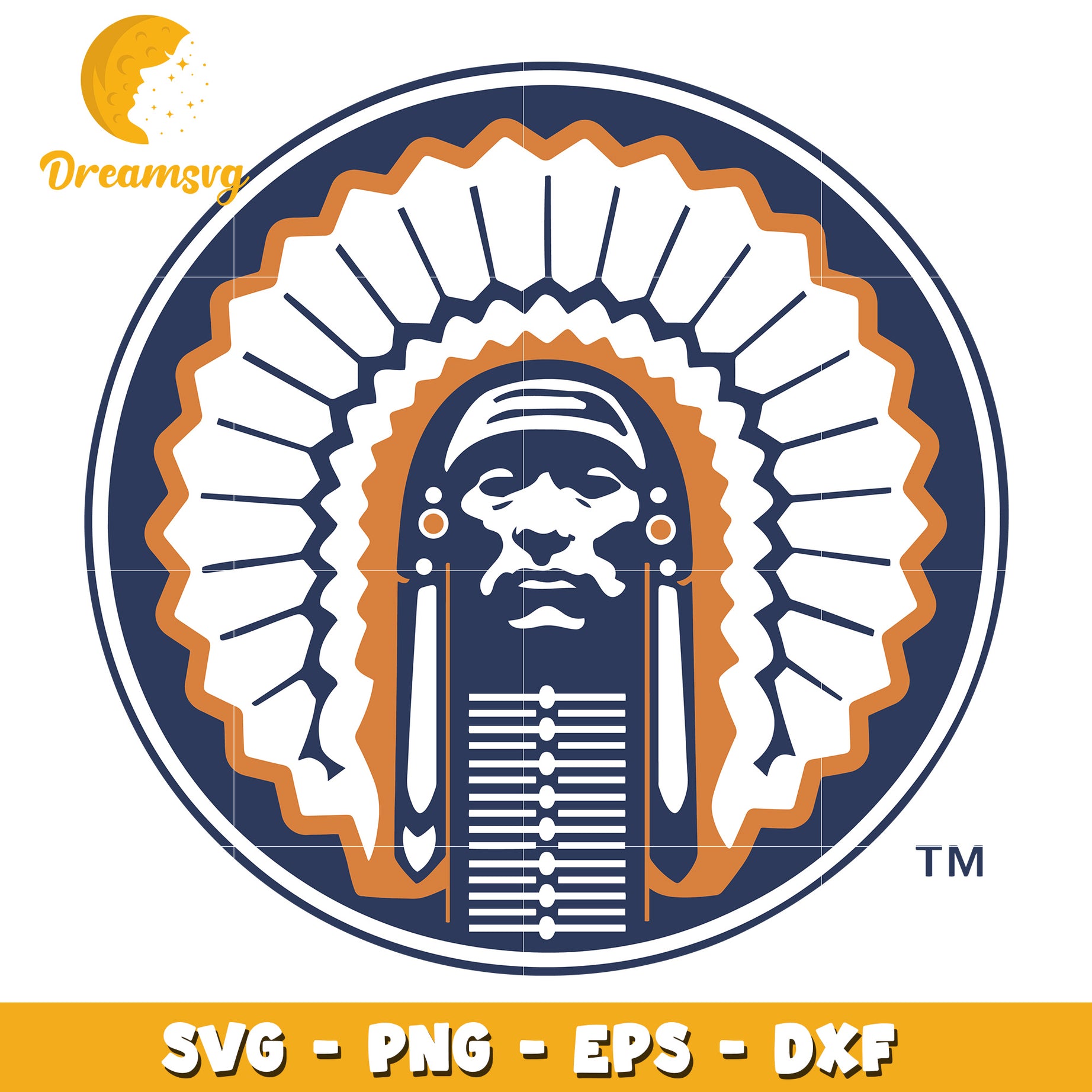 Native American Chief SVG PNG EPS DXF
