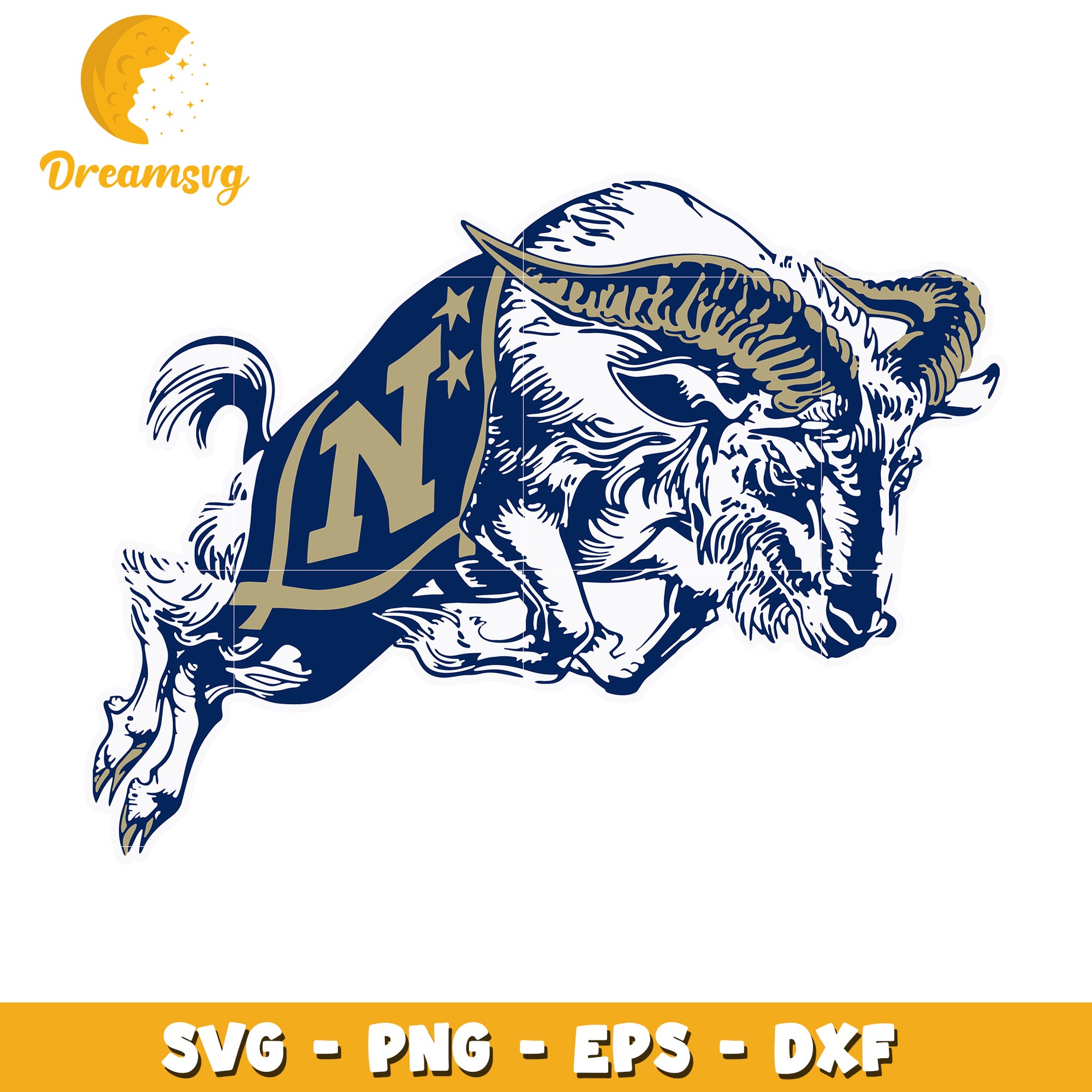 Navy Goat Mascot SVG File for Custom Designs and Crafts