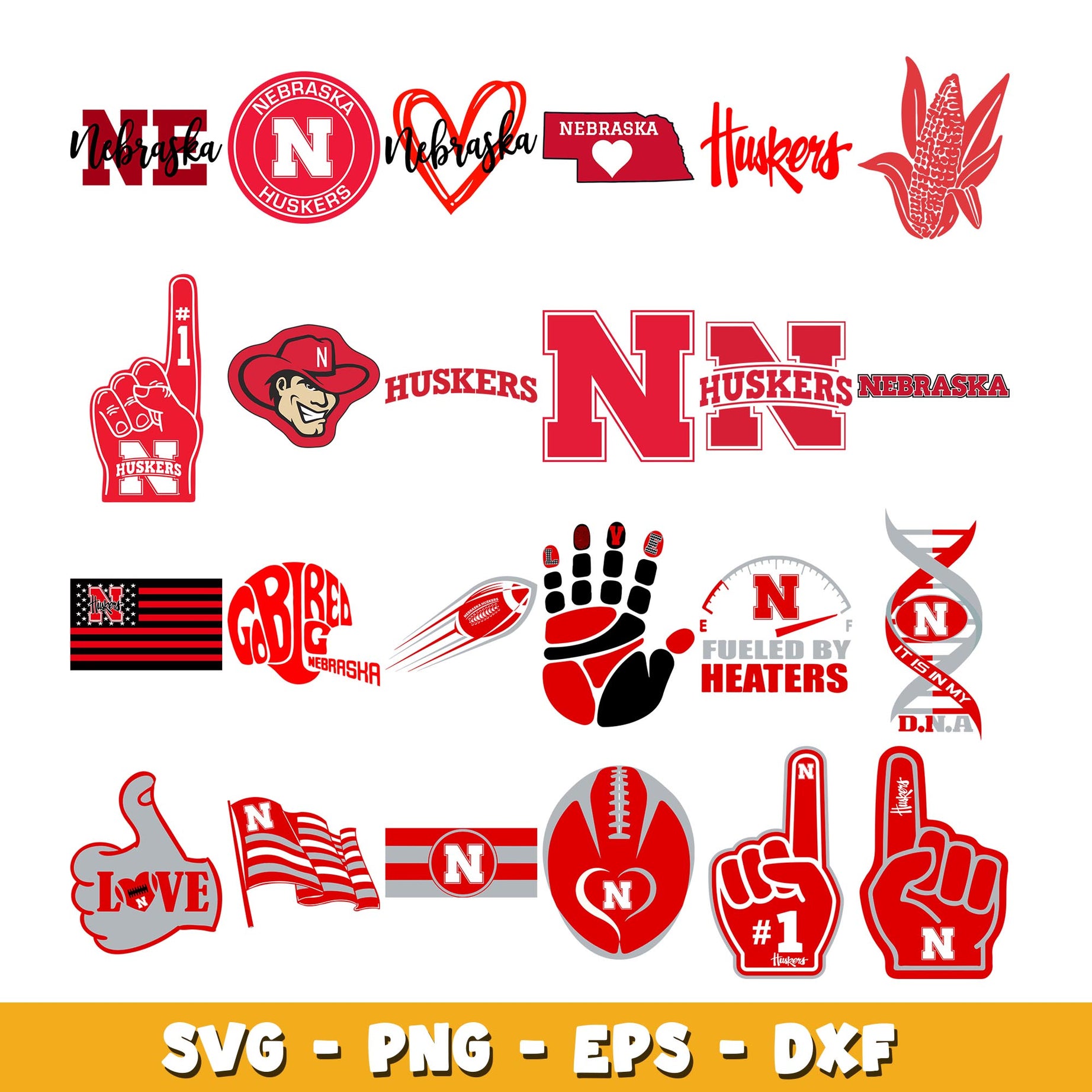 Nebraska Cornhuskers Bundle svg, Nebraska Cornhuskers logo svg, ncaa svg 