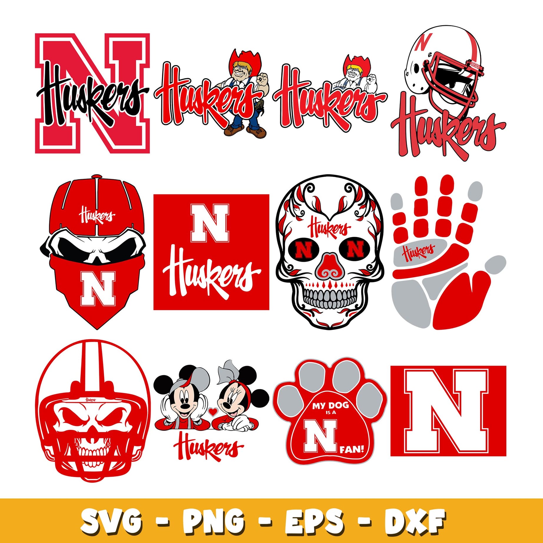 Nebraska Cornhuskers logo Bundle svg, Nebraska Cornhuskers logo svg, ncaa svg 