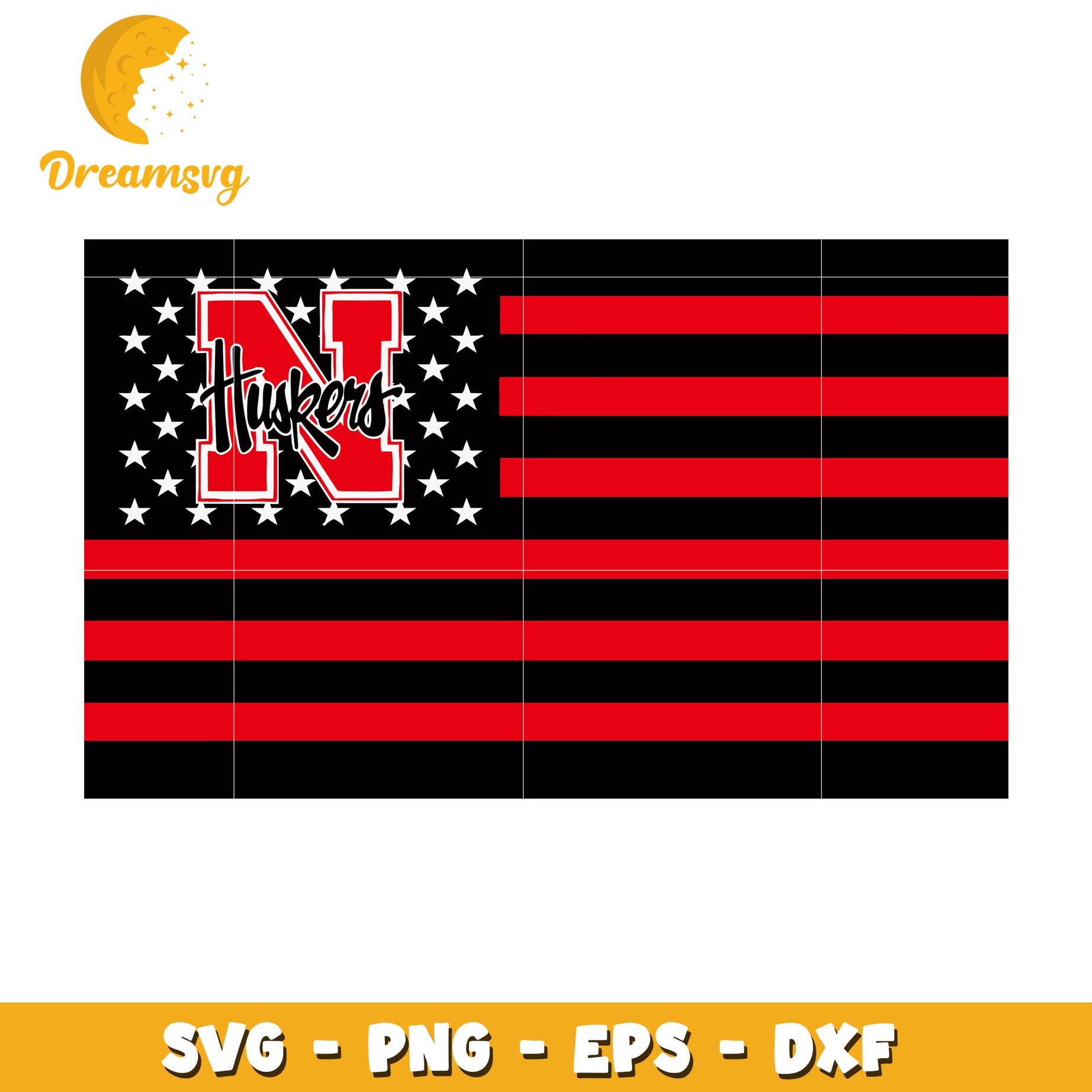 Nebraska Huskers Flag SVG PNG EPS DXF