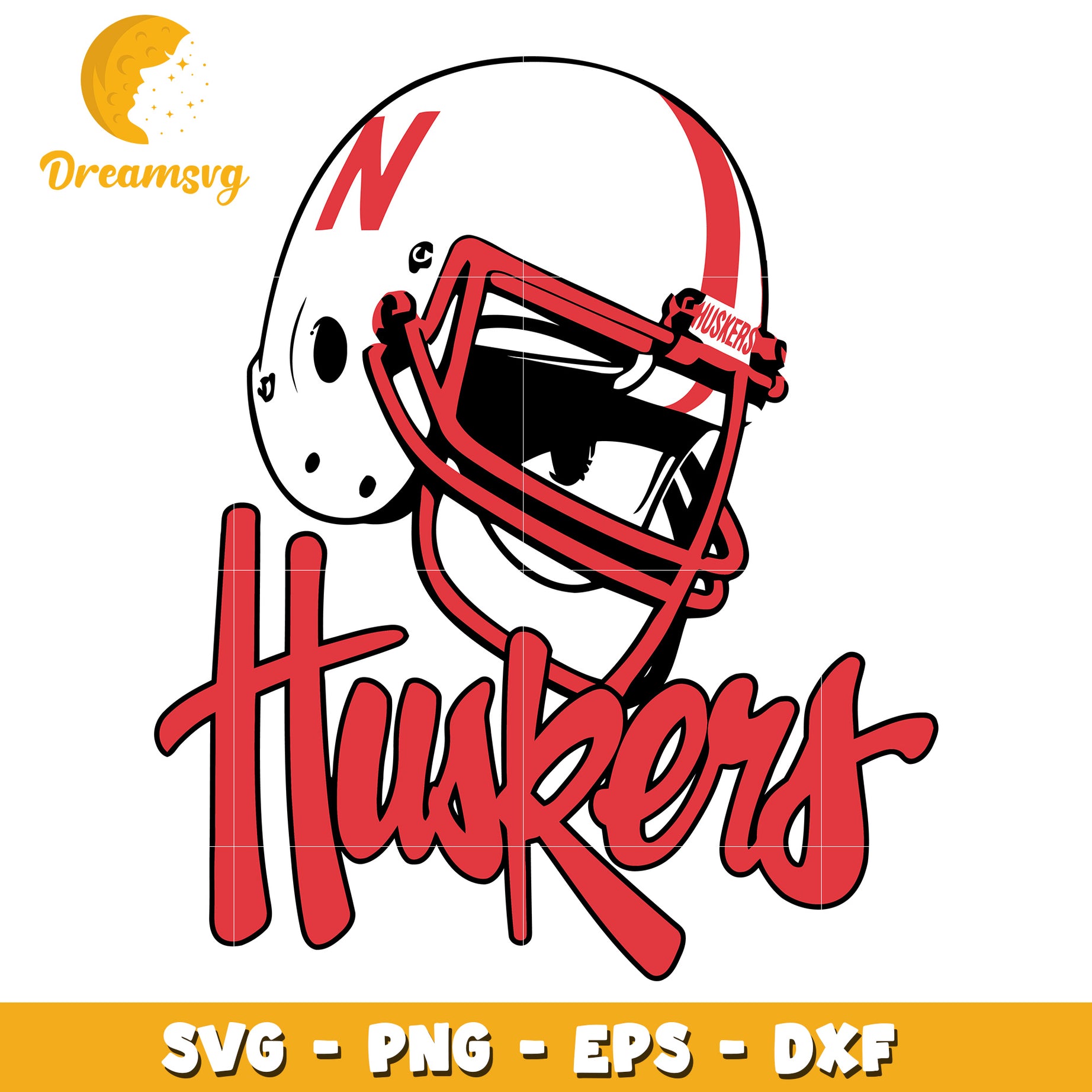 Nebraska Huskers Helmet SVG PNG EPS DXF