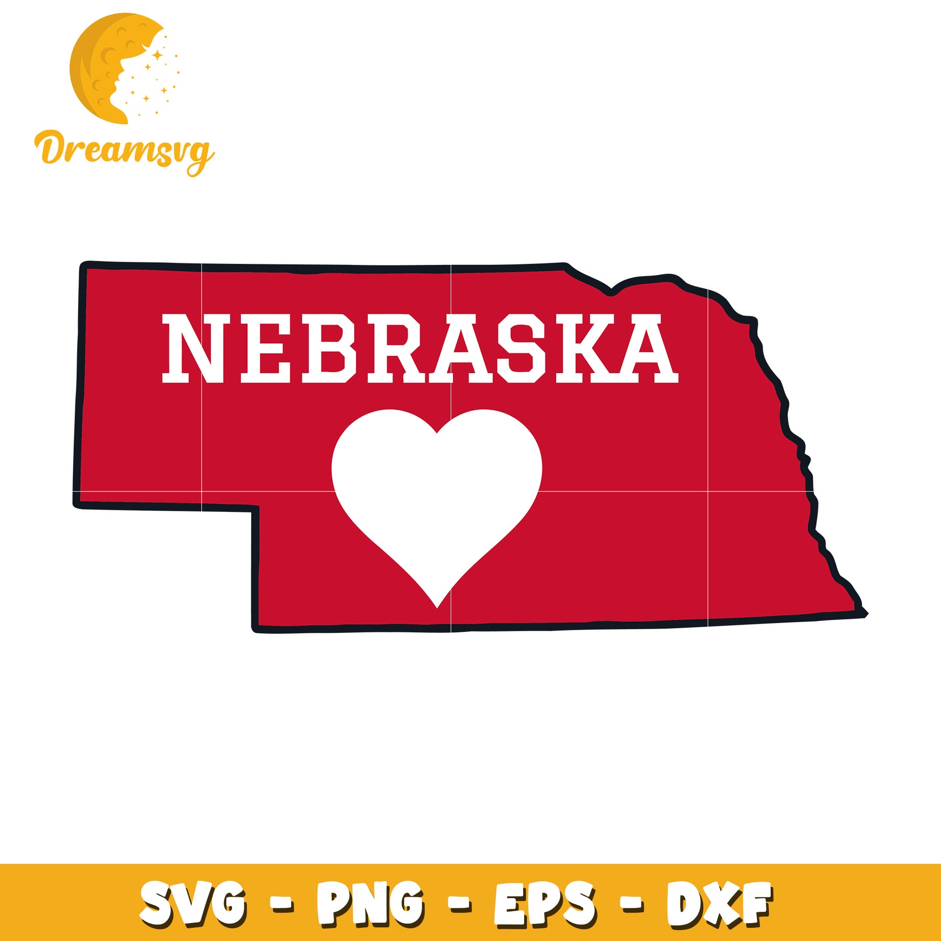 Nebraska SVG Heart State PNG EPS DXF