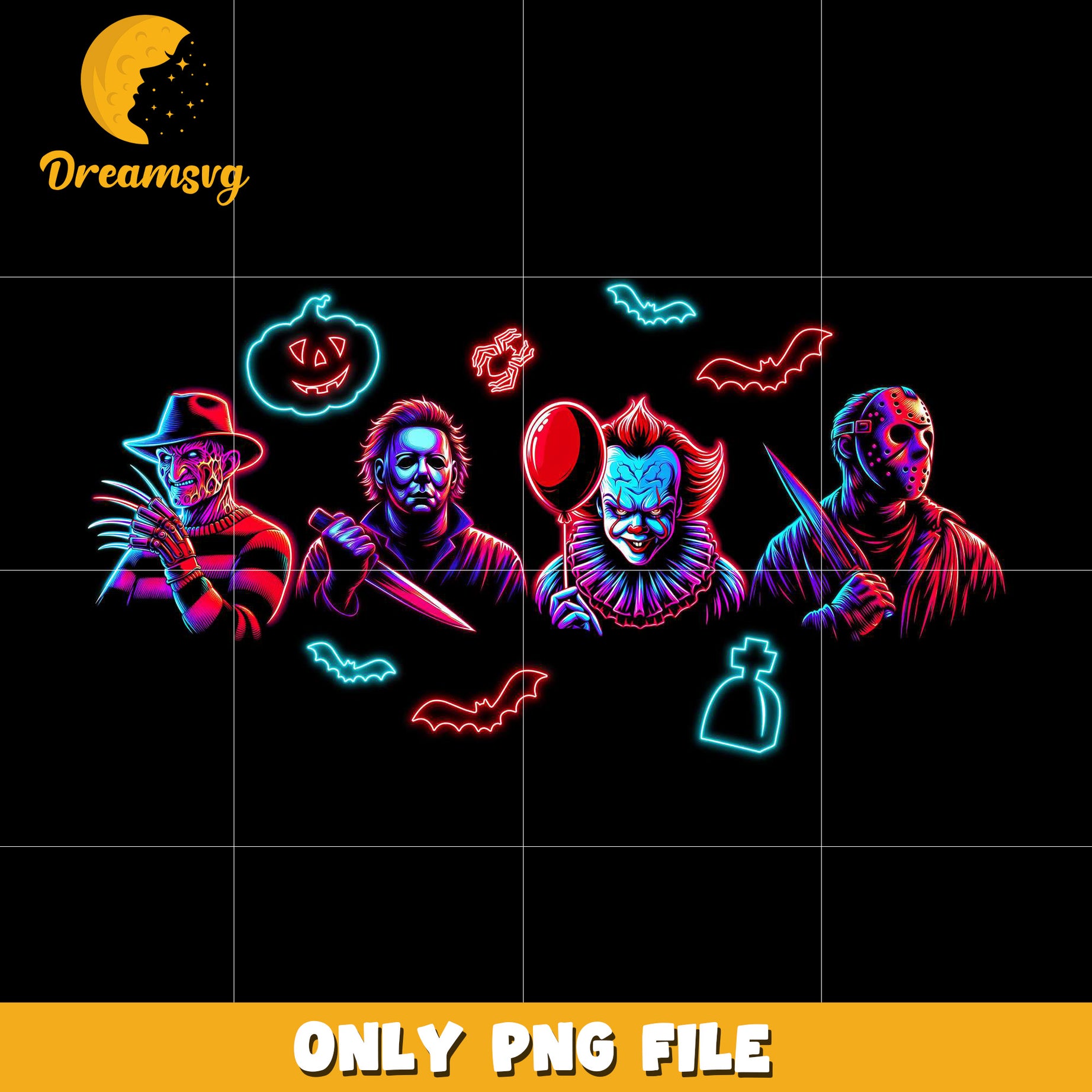 Neon horror characters png, halloween kills​ halloween ends​ png