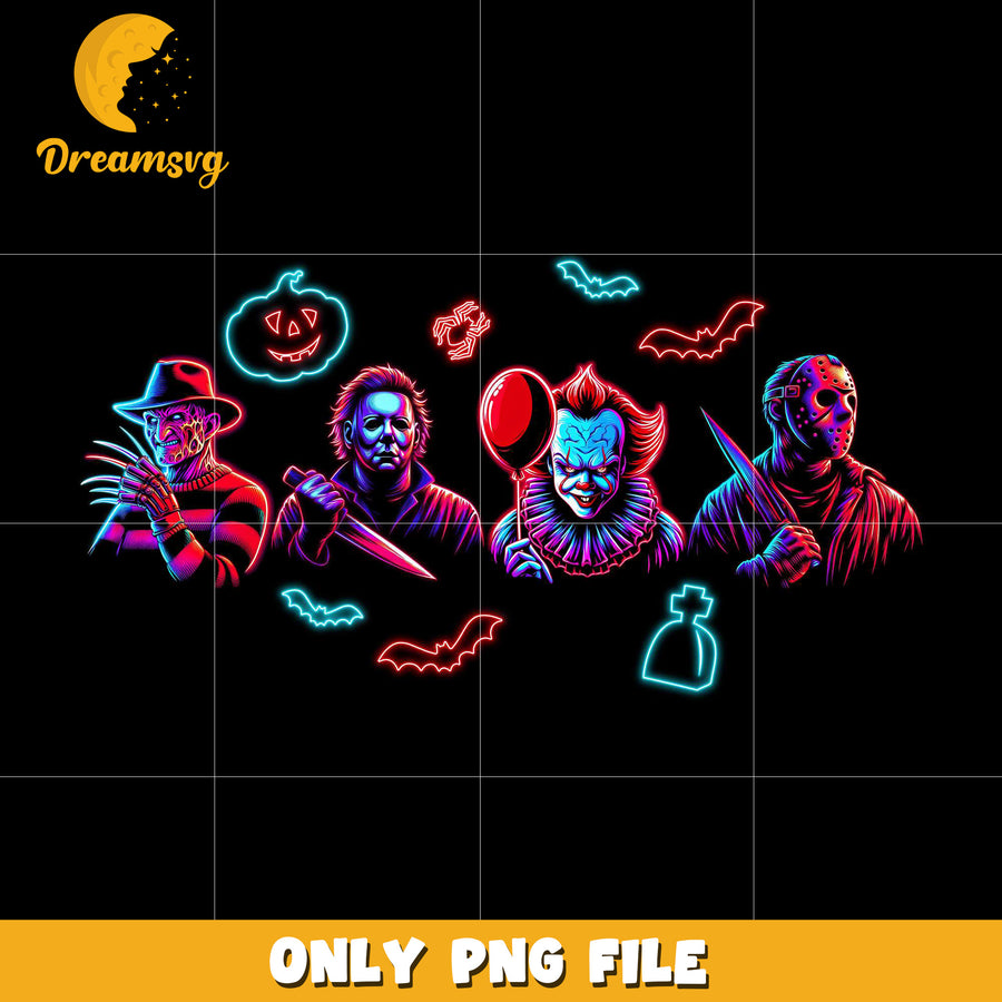 Neon horror characters png, halloween kills​ halloween ends​ png