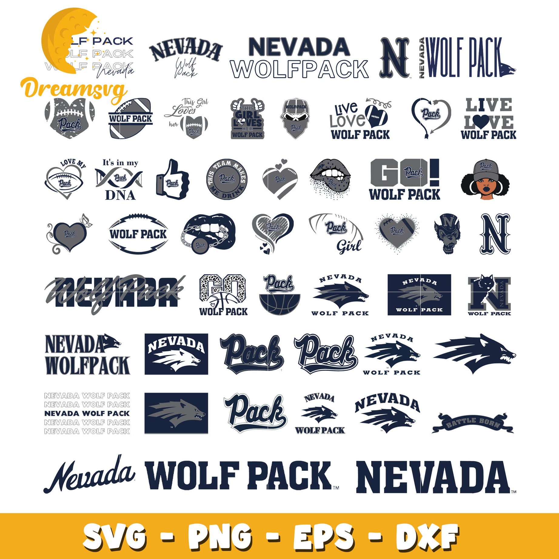 Nevada wolfpack logo design bundle svg, nevada wolfpack football​ svg