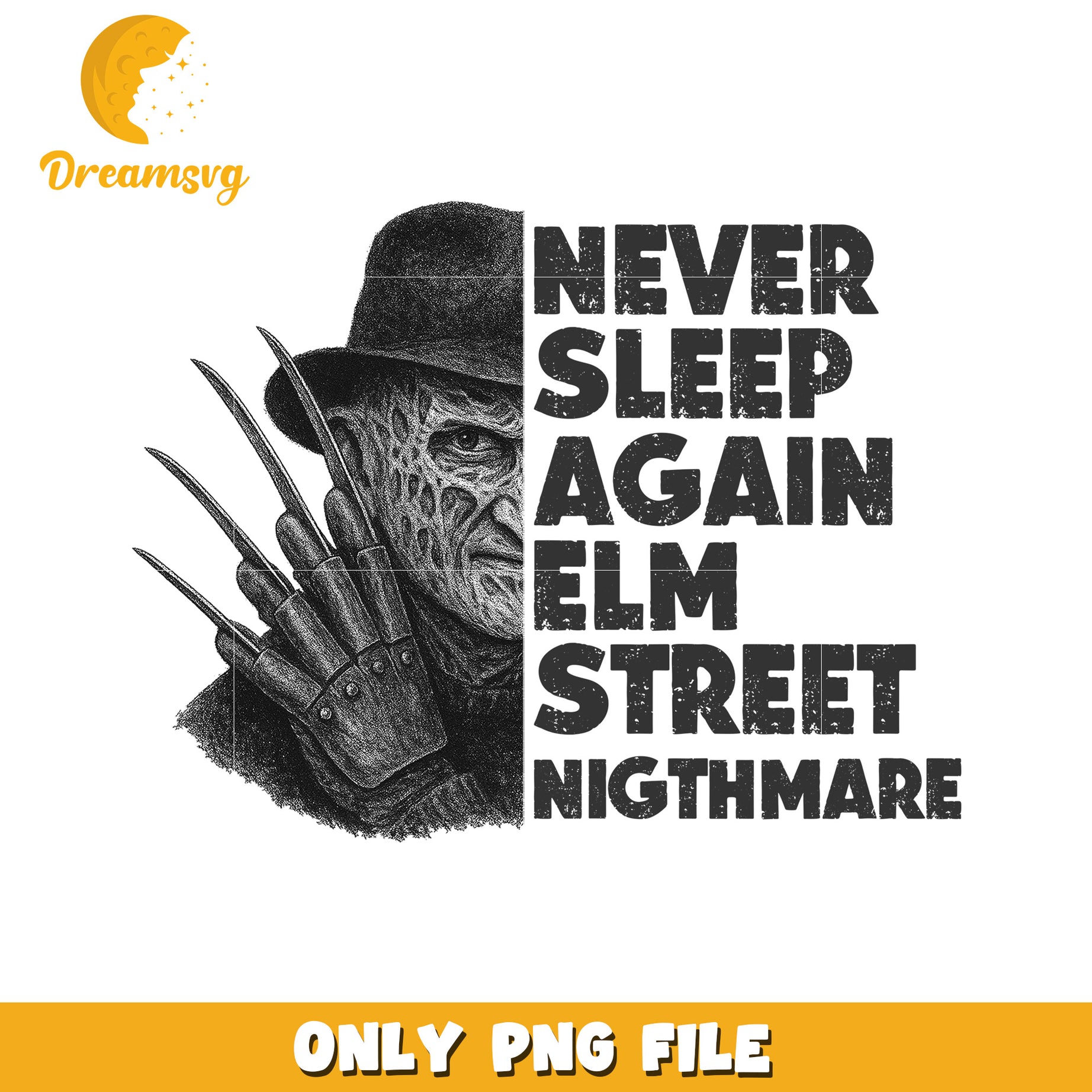Never sleep again png,freedy characters png, horror movie png