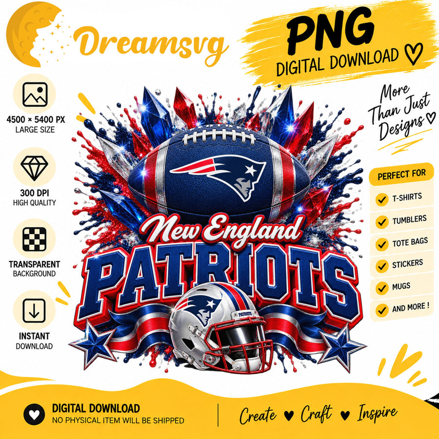New England Patriots NFL Football Helmet Splash PNG