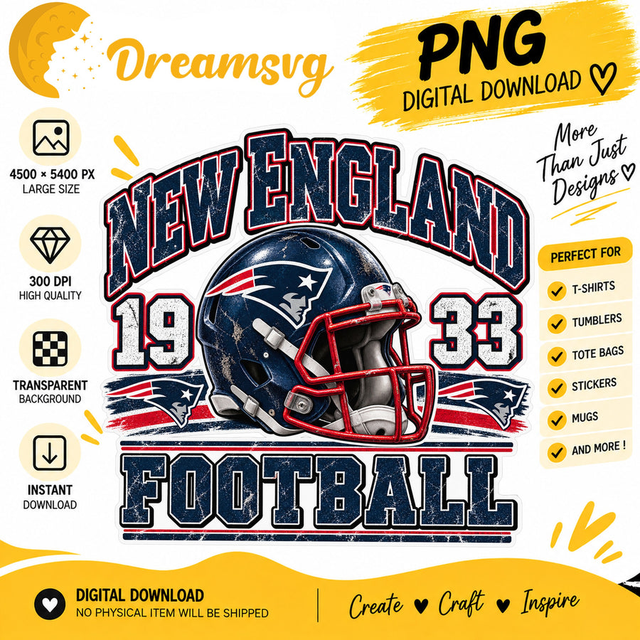 New England Patriots Vintage Football Helmet 1933 PNG