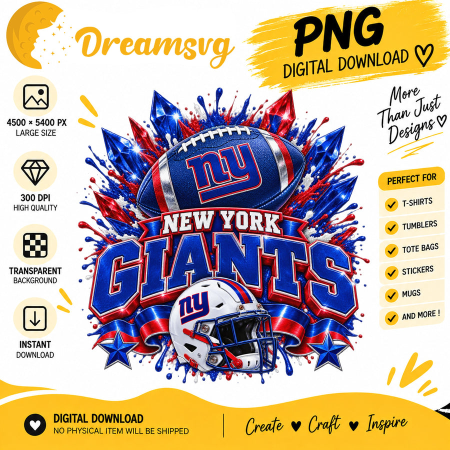 New York Giants NFL Football Helmet Crystal Splash PNG