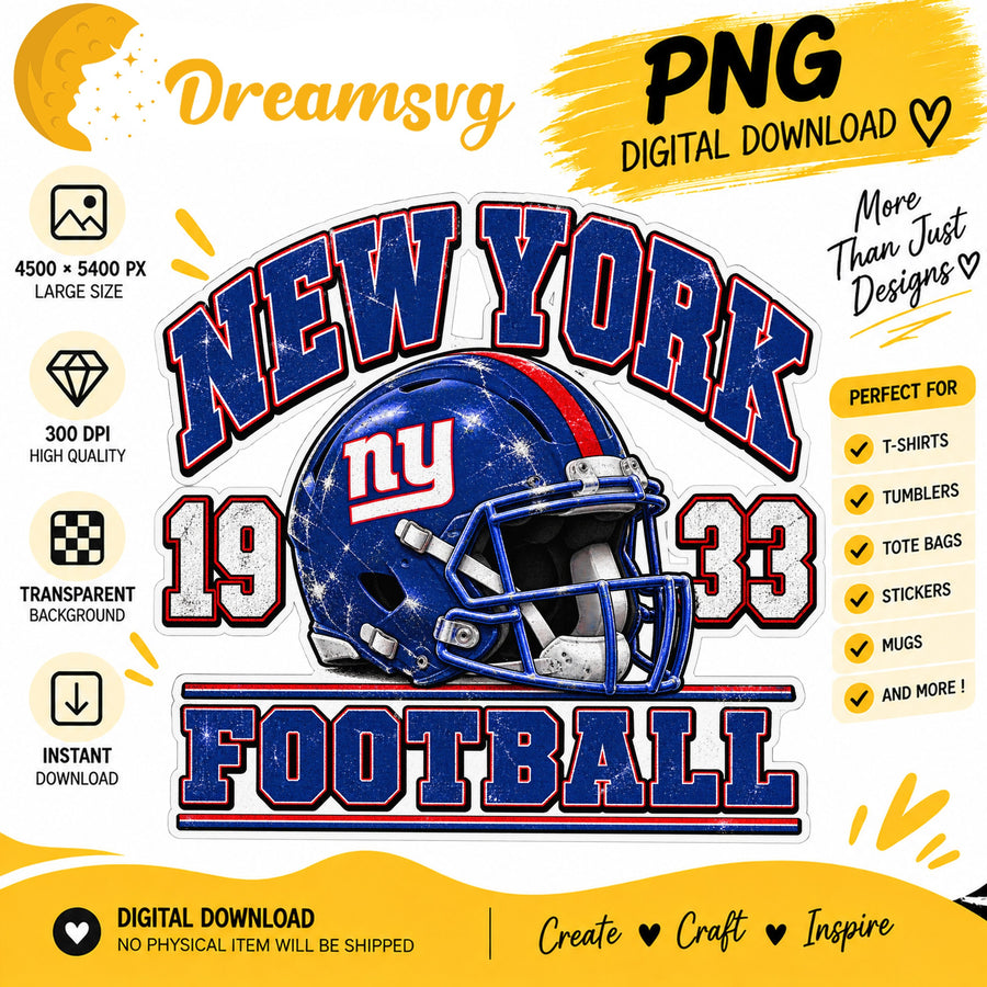 New York Giants Vintage Grunge Football Helmet 1933 PNG