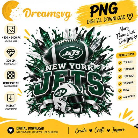 New York Jets NFL Football Helmet Crystal Splash PNG