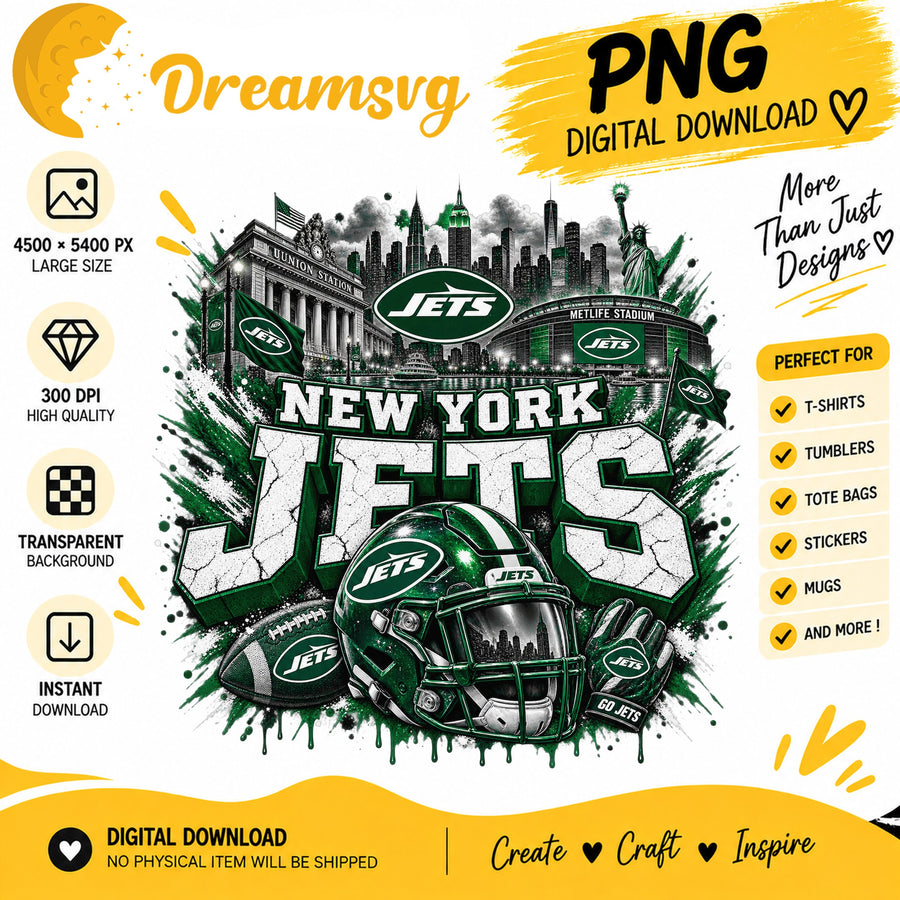 New York Jets Stadium Skyline Football Helmet PNG