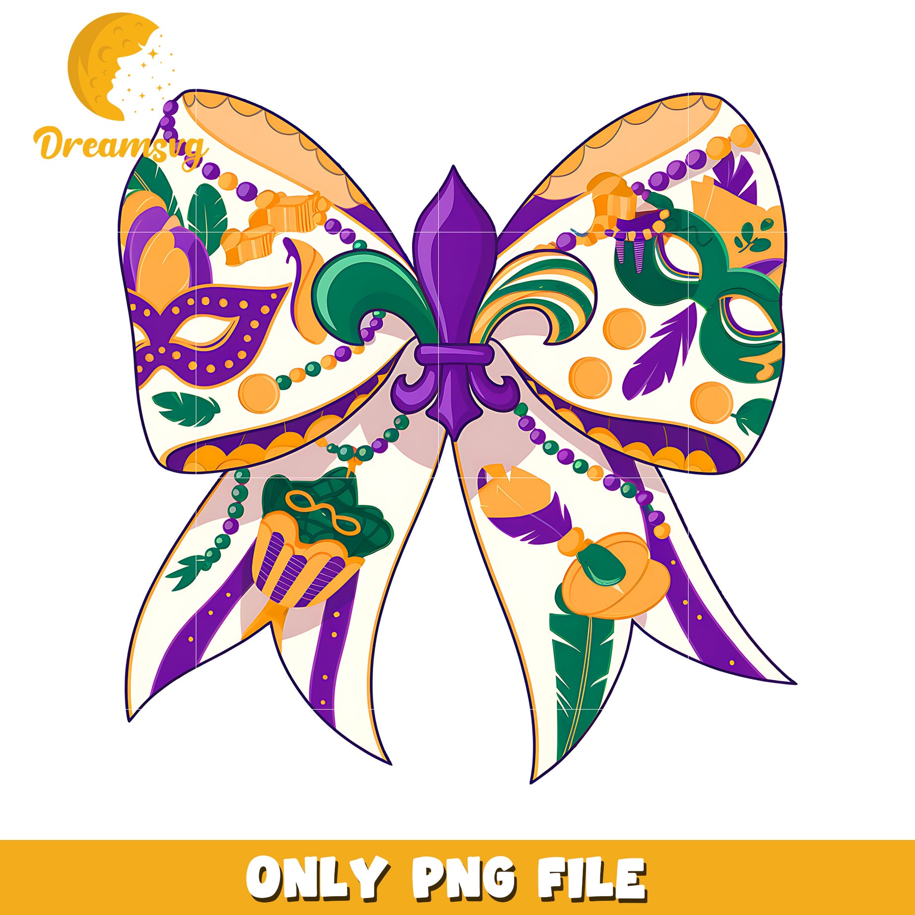 New orleans bow mardi gras design png, mardi gras festival png