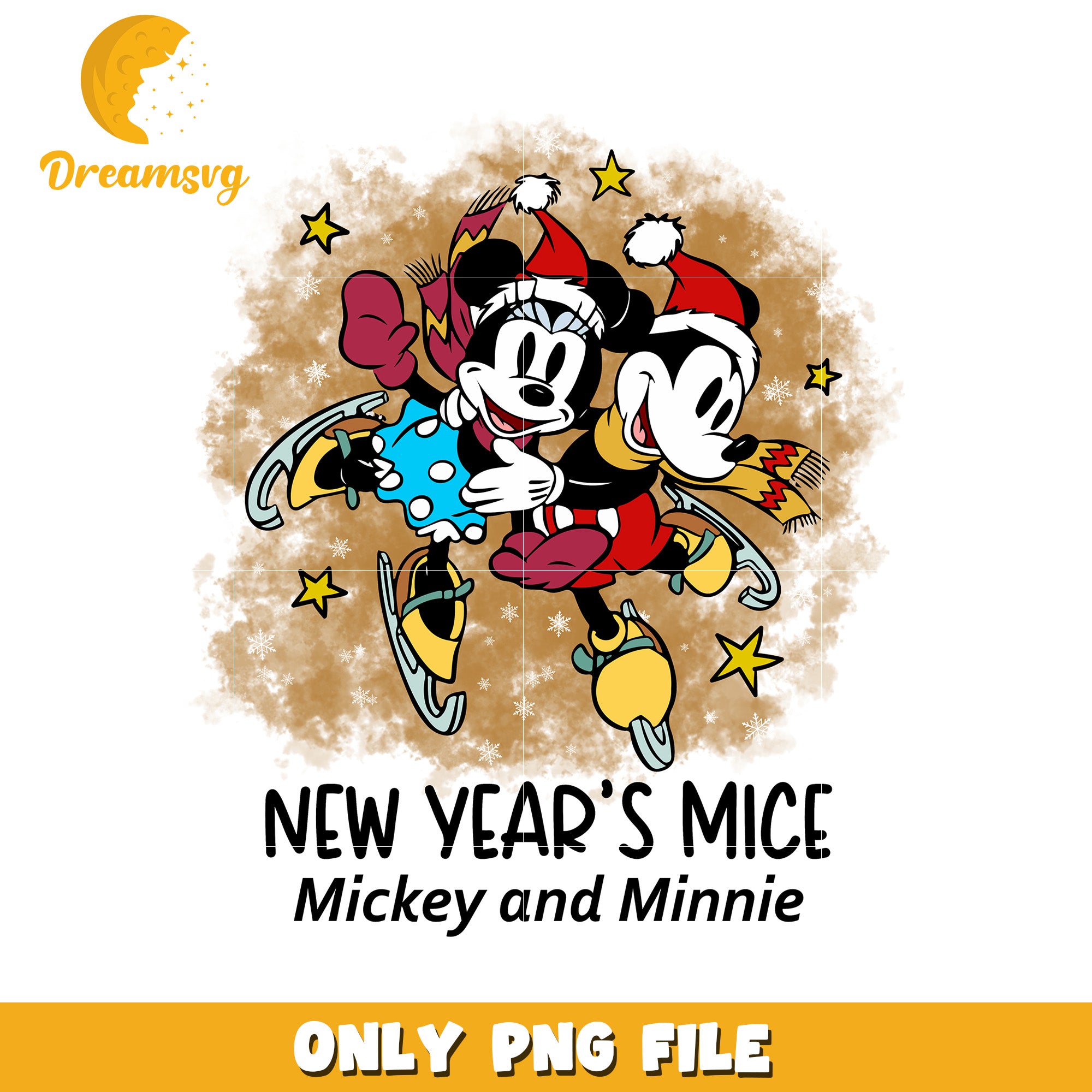 New year mice png, festive disney png, winter wonderland png