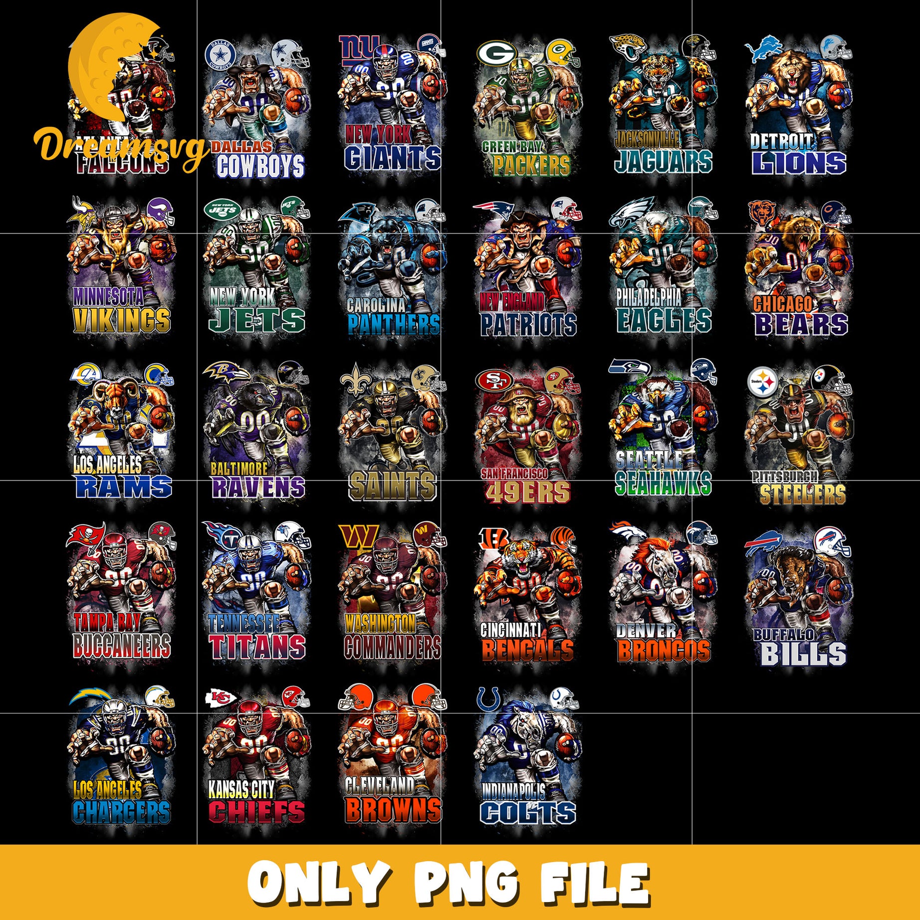 Nfl football player bundle png, logo nfl teams png, nfl teams png