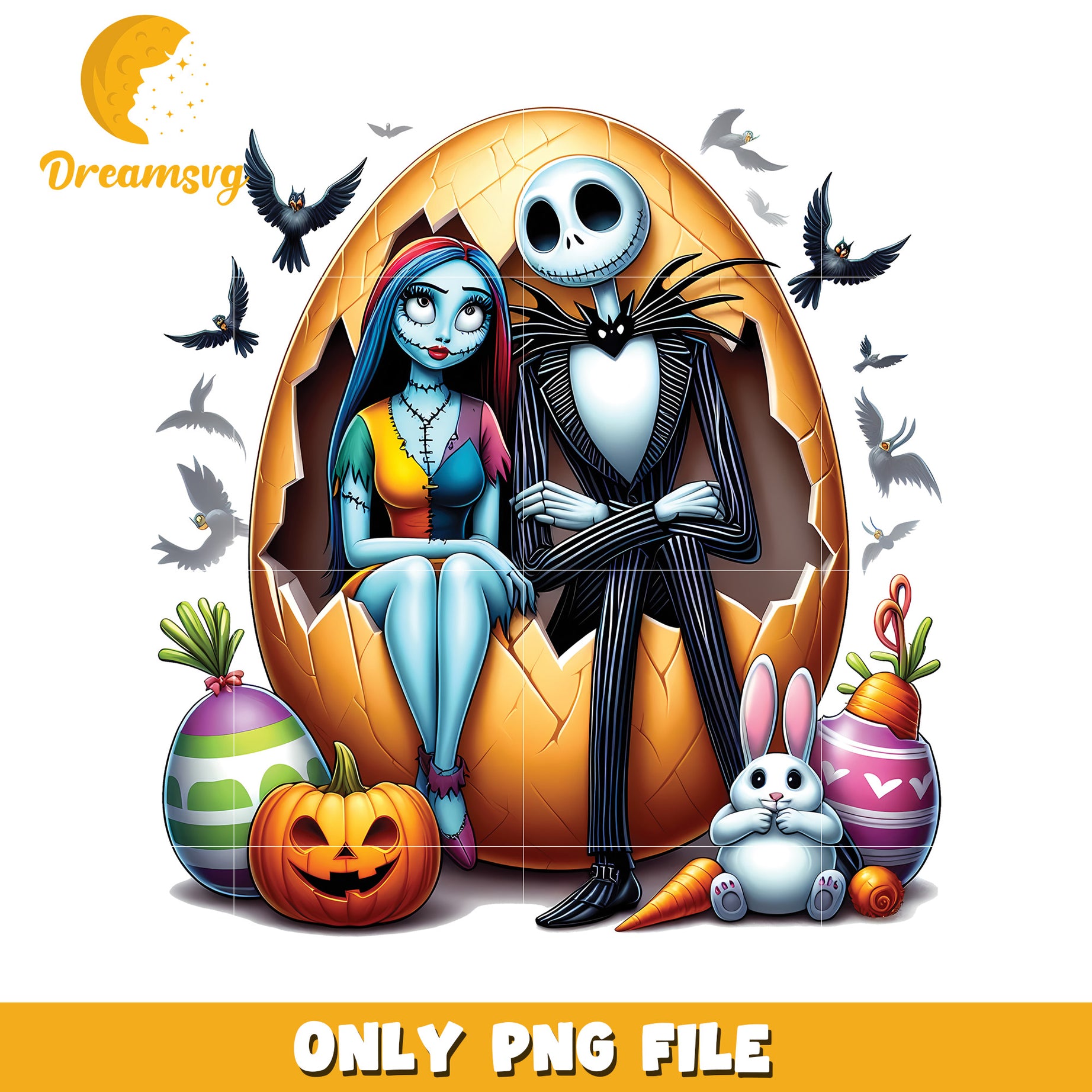 Nightmare Before Christmas Easter PNG Jack Sally