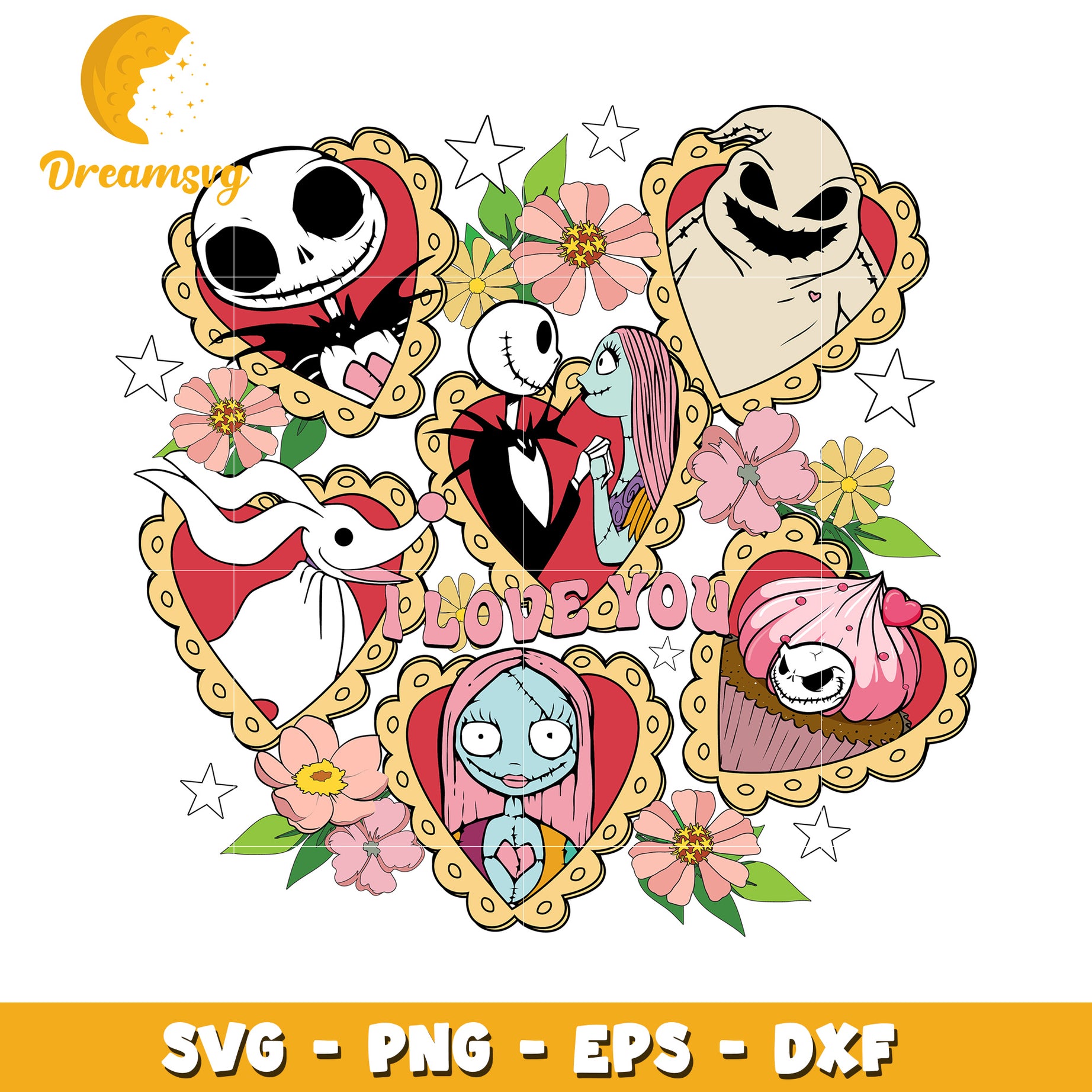 Nightmare Before Xmas Valentine SVG Bundle