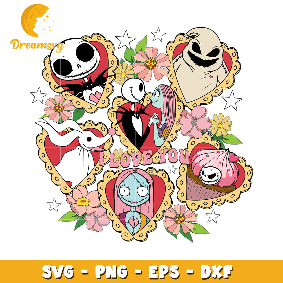Nightmare Before Xmas Valentine SVG Bundle