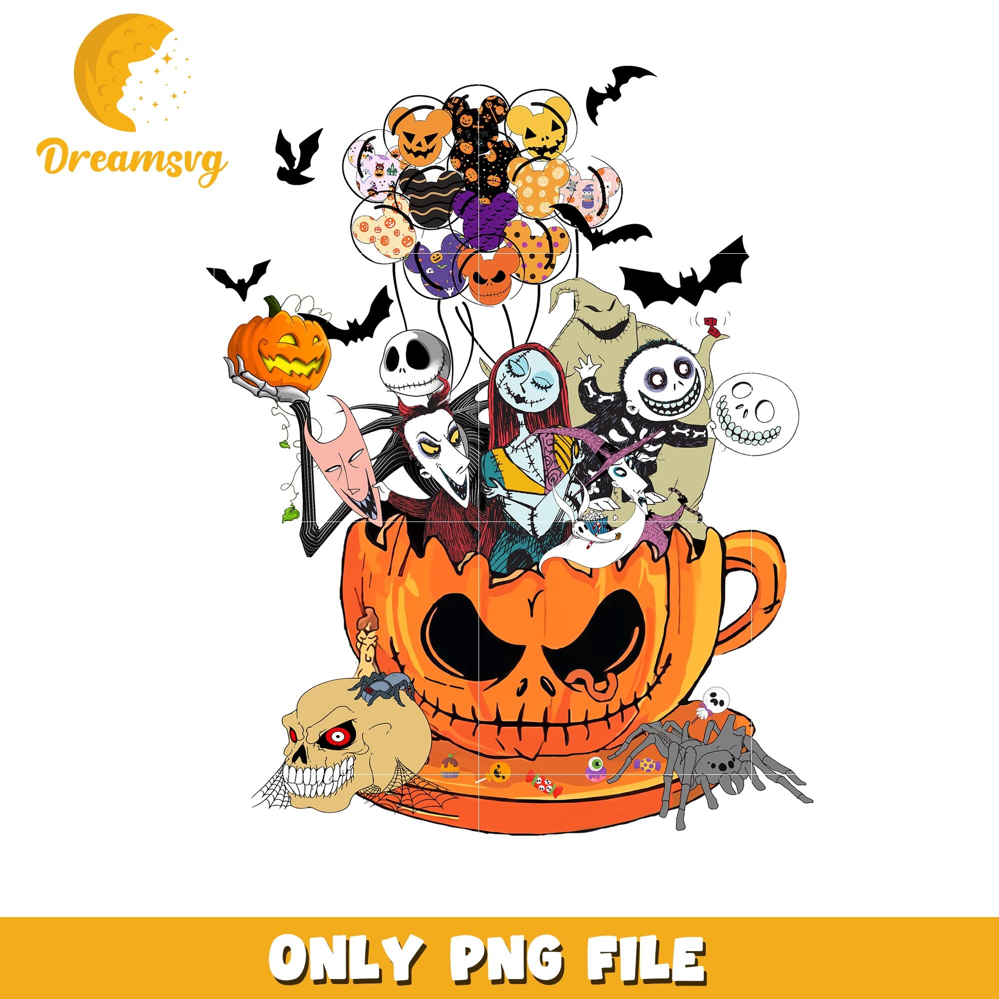 Nightmare on the main street pumpkin cup, Horror movies killers png