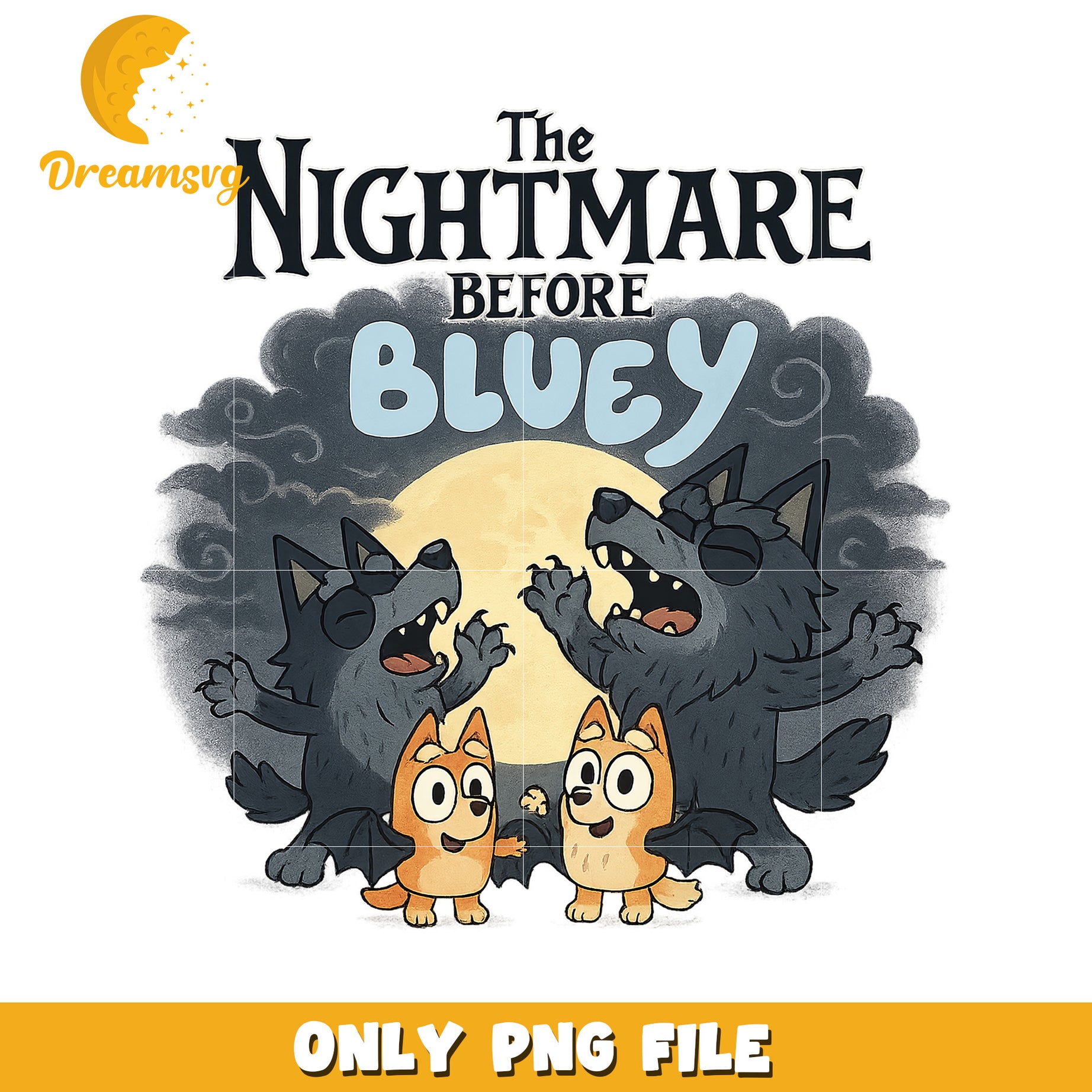 Nightmare before bluey halloween png, spirit halloween png, trick or treat png
