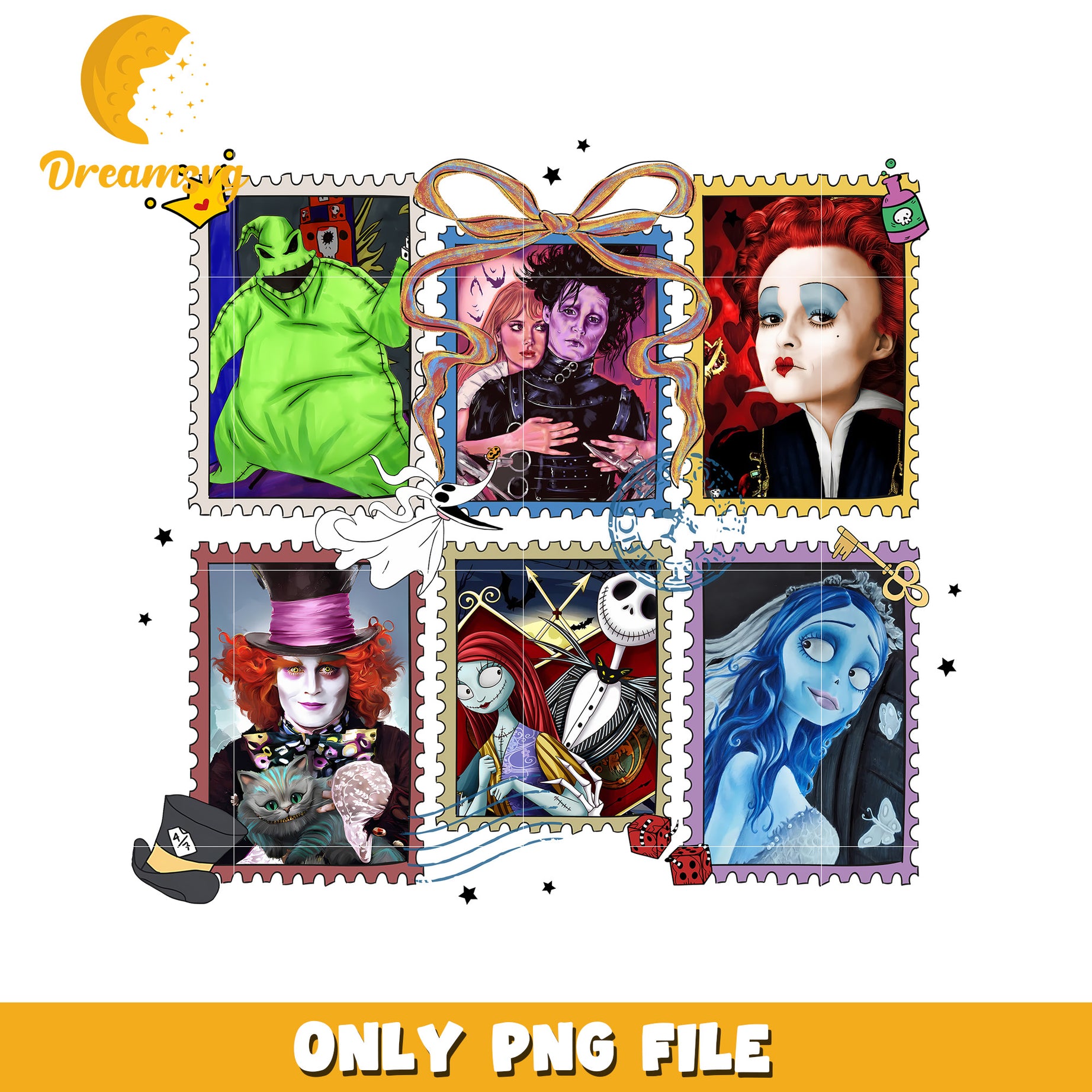 Nightmare before christmas characters png, halloween holiday png, halloween memes png