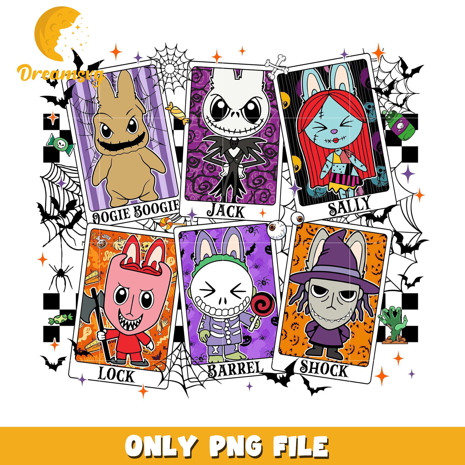 Nightmare before christmas characters png, halloween horror night png, halloween png