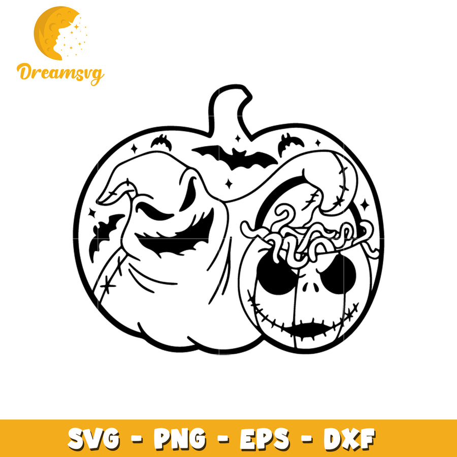 Nightmare before christmas pumpkin svg, halloween pumpkin svg, jack skellington svg