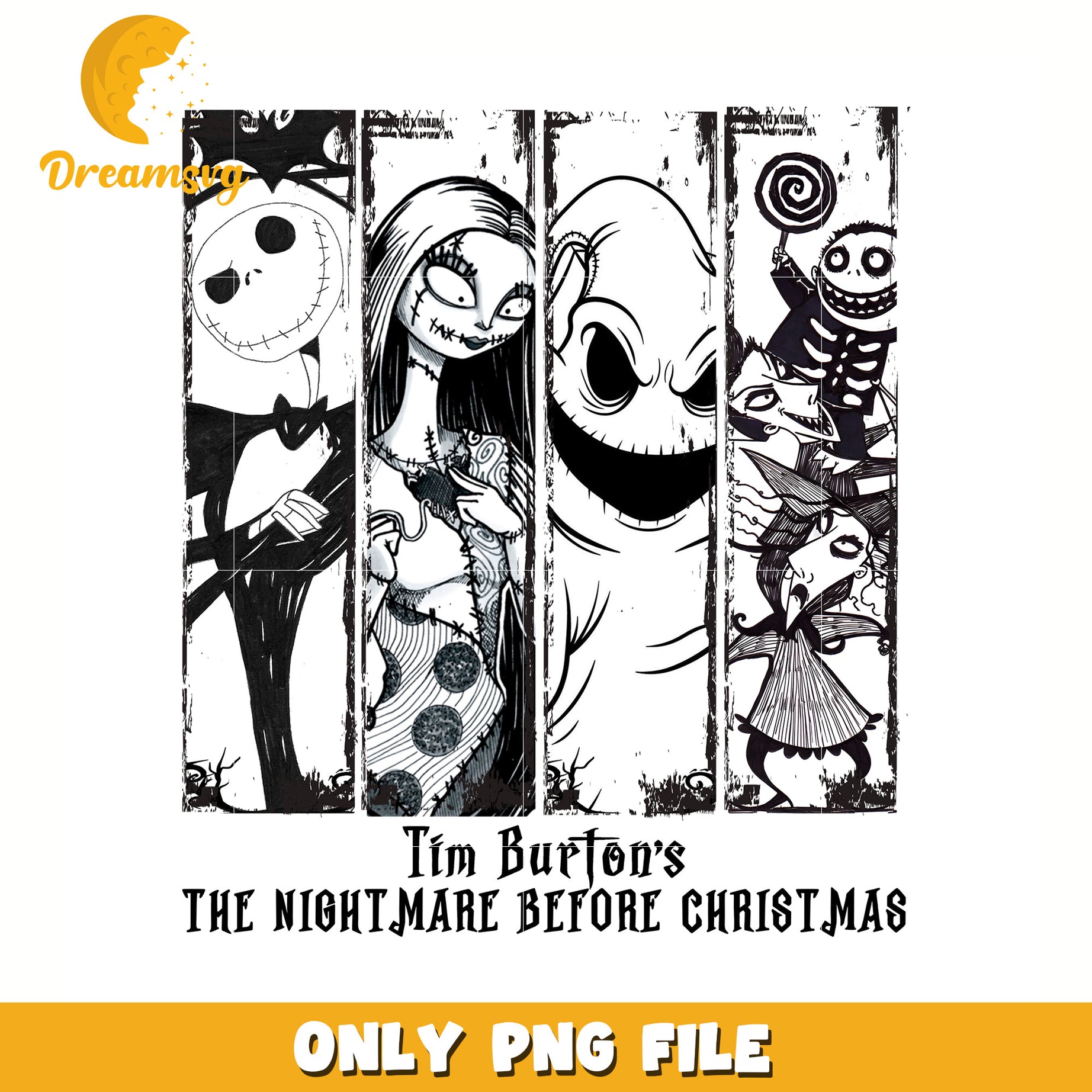 Nightmare befroe christmas characters png, halloween png, trick or treat png