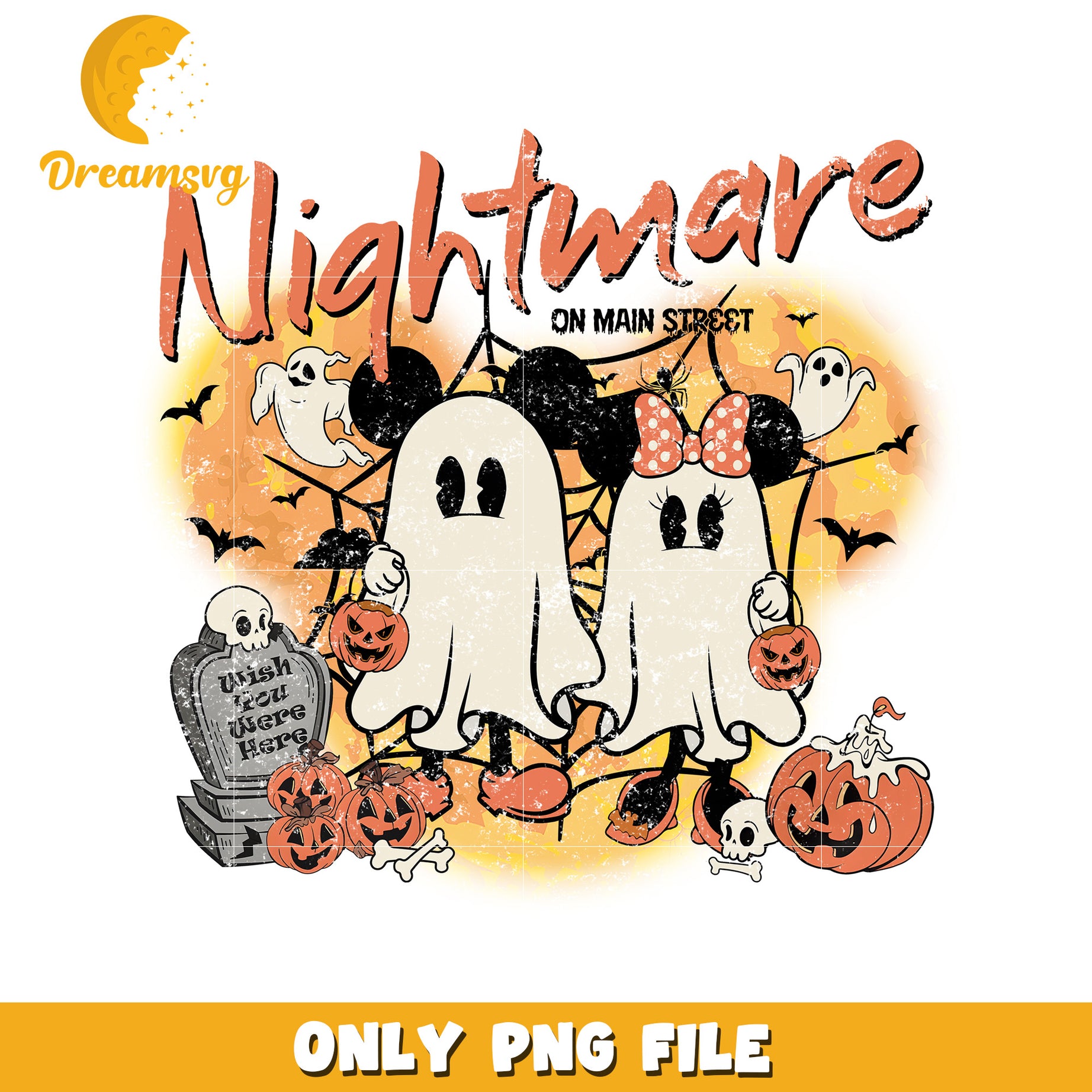 Nightmare mickey and winnie design png, trick or treat  png, halloween pumpkin png