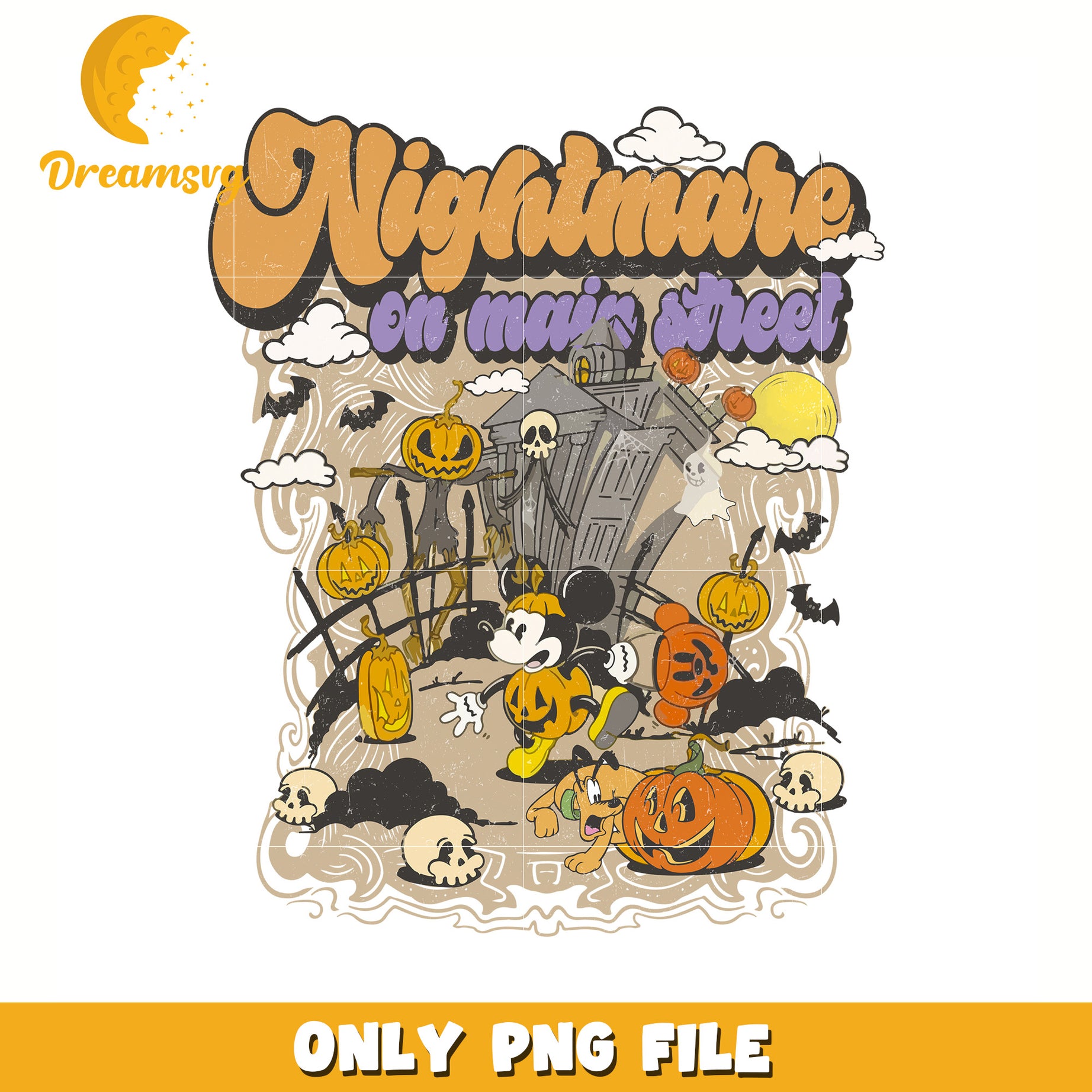 Nightmare on mainstreet png, halloween decor png, halloween characters png