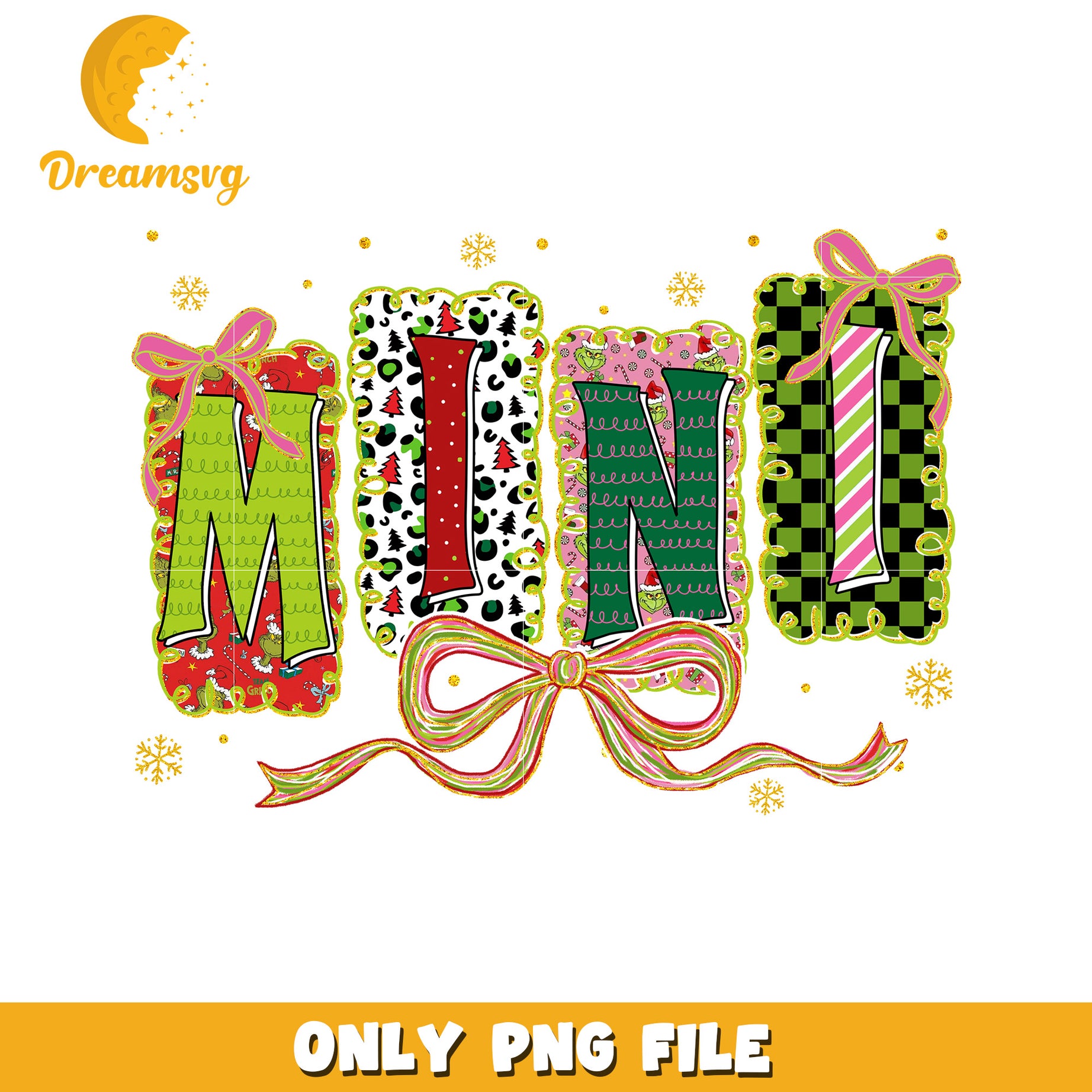 Nini bowtie grinch png, christmas lights​ png, christmas music​ png
